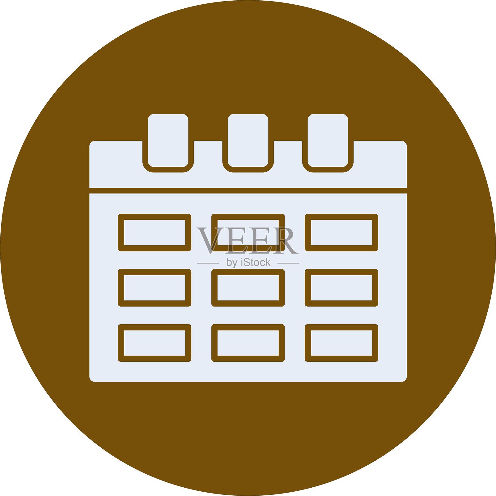 日历图标圆形符号插画图片素材