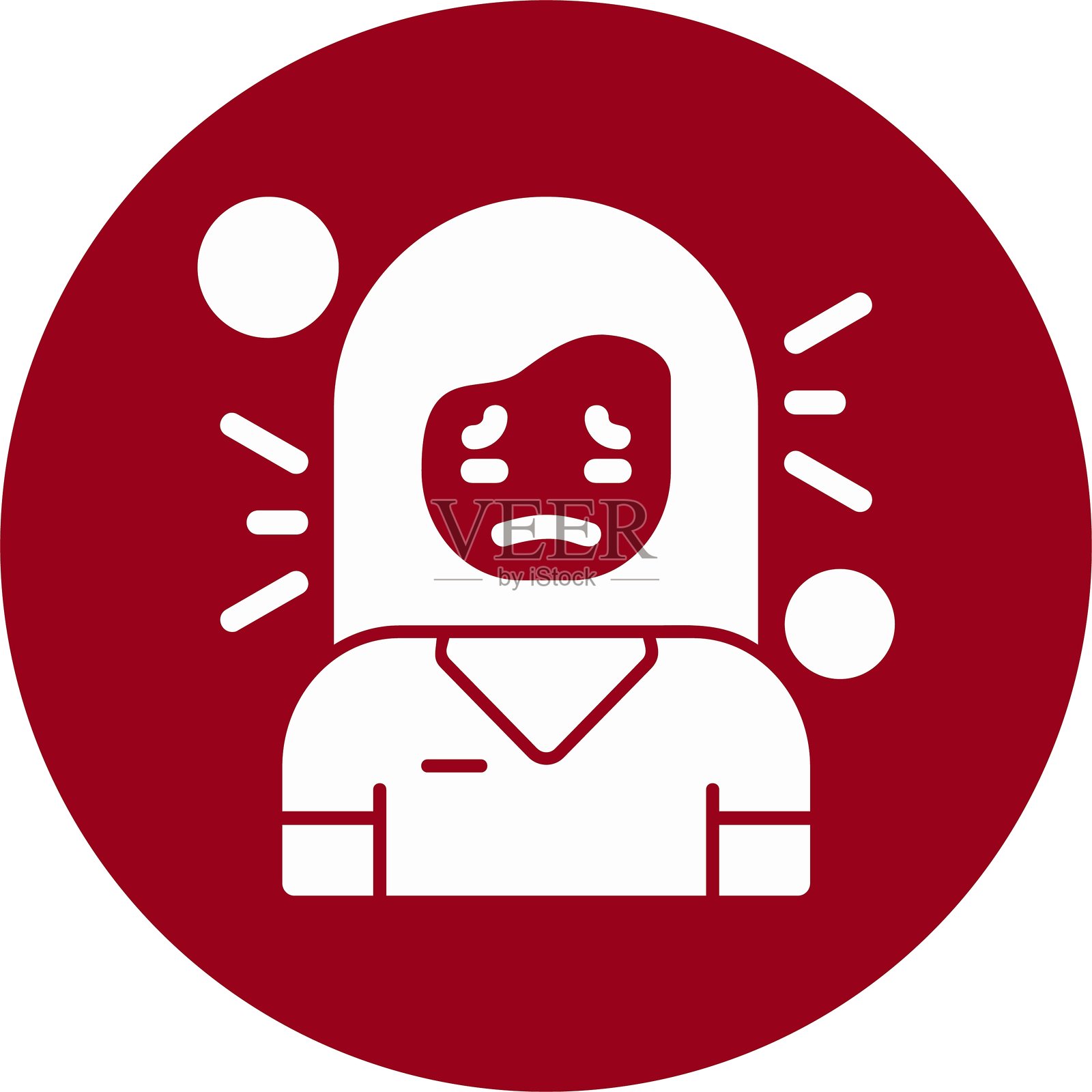 孤独符号圆形图标插画图片素材