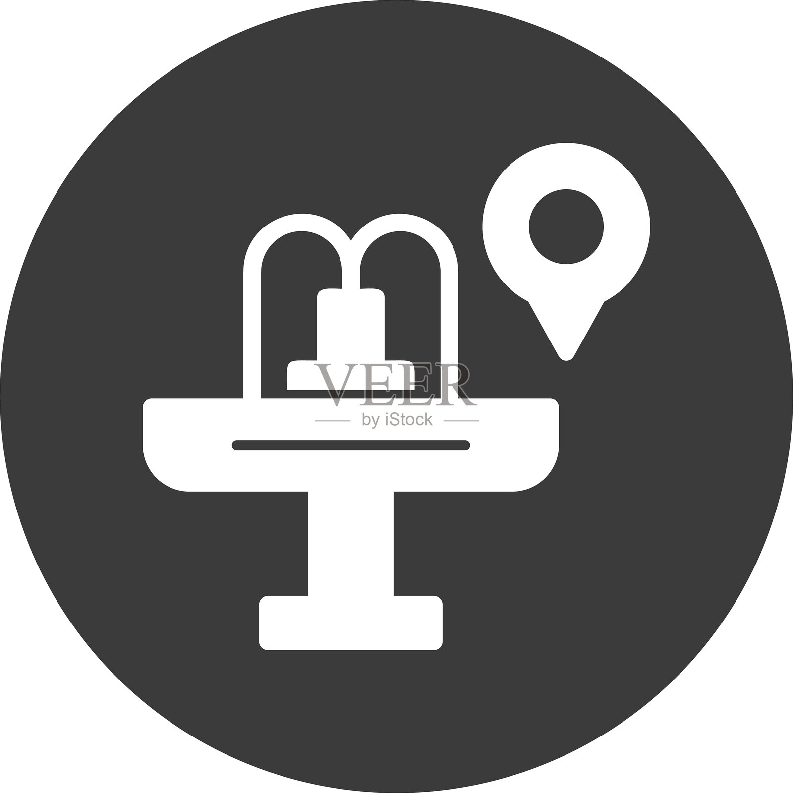 喷泉图形圆形图标插画图片素材