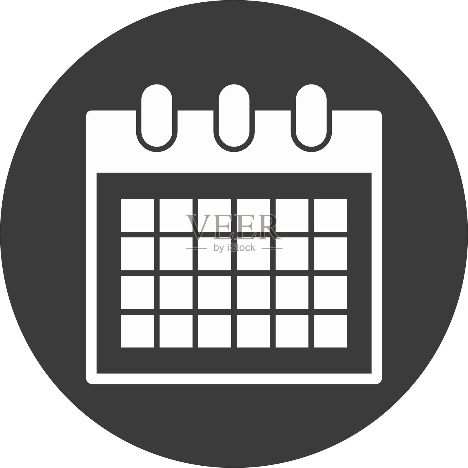 日历图标圆形符号插画图片素材