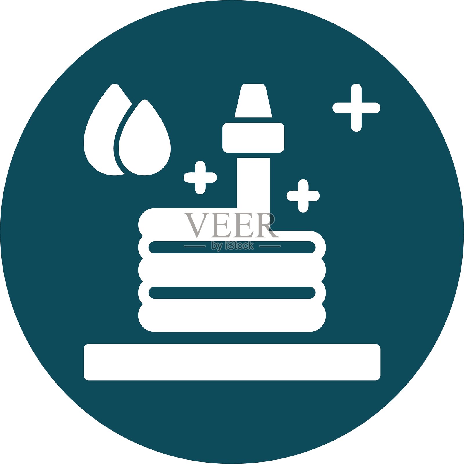 花园水管图标圆形设计插画图片素材