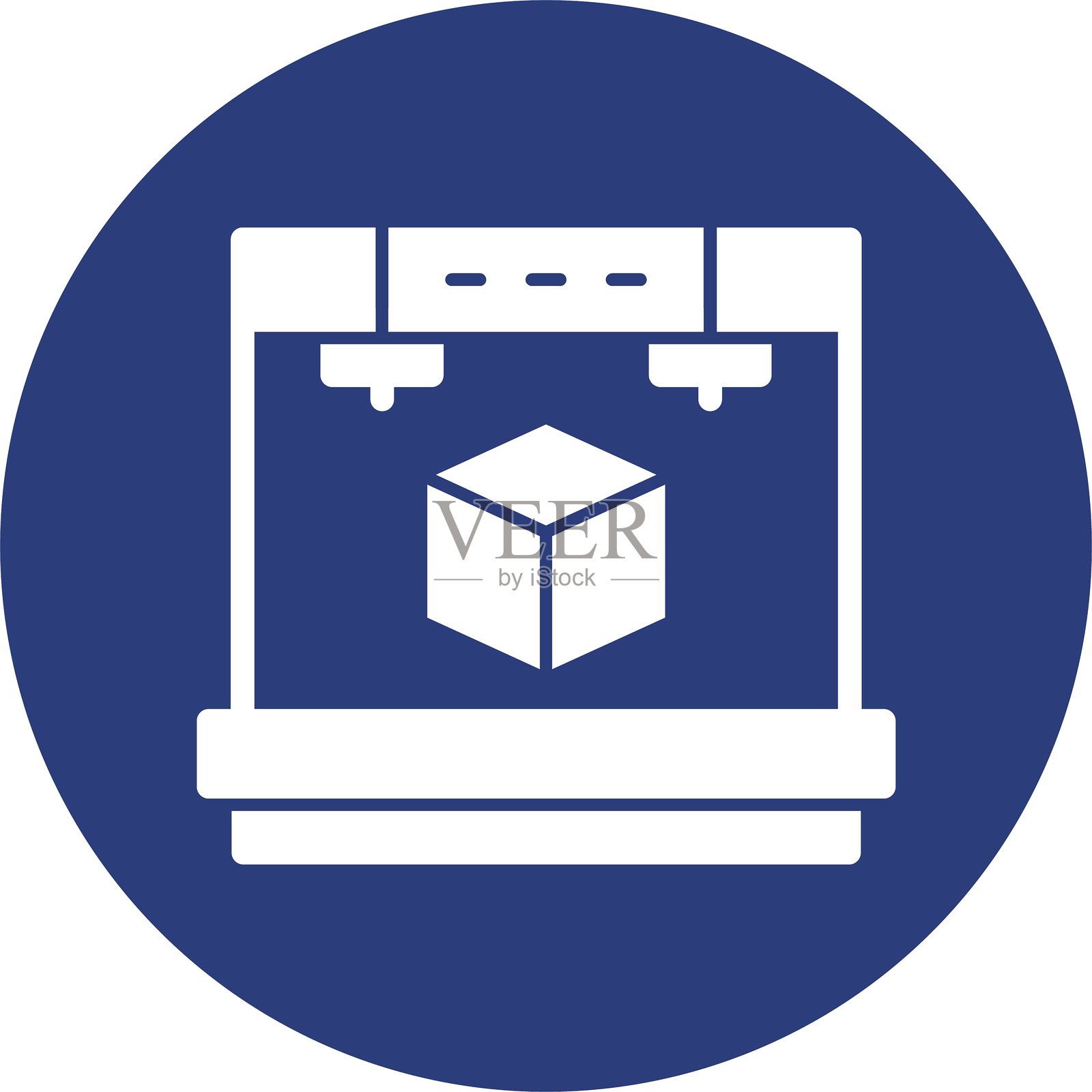 3D打印机图标圆形符号插画图片素材