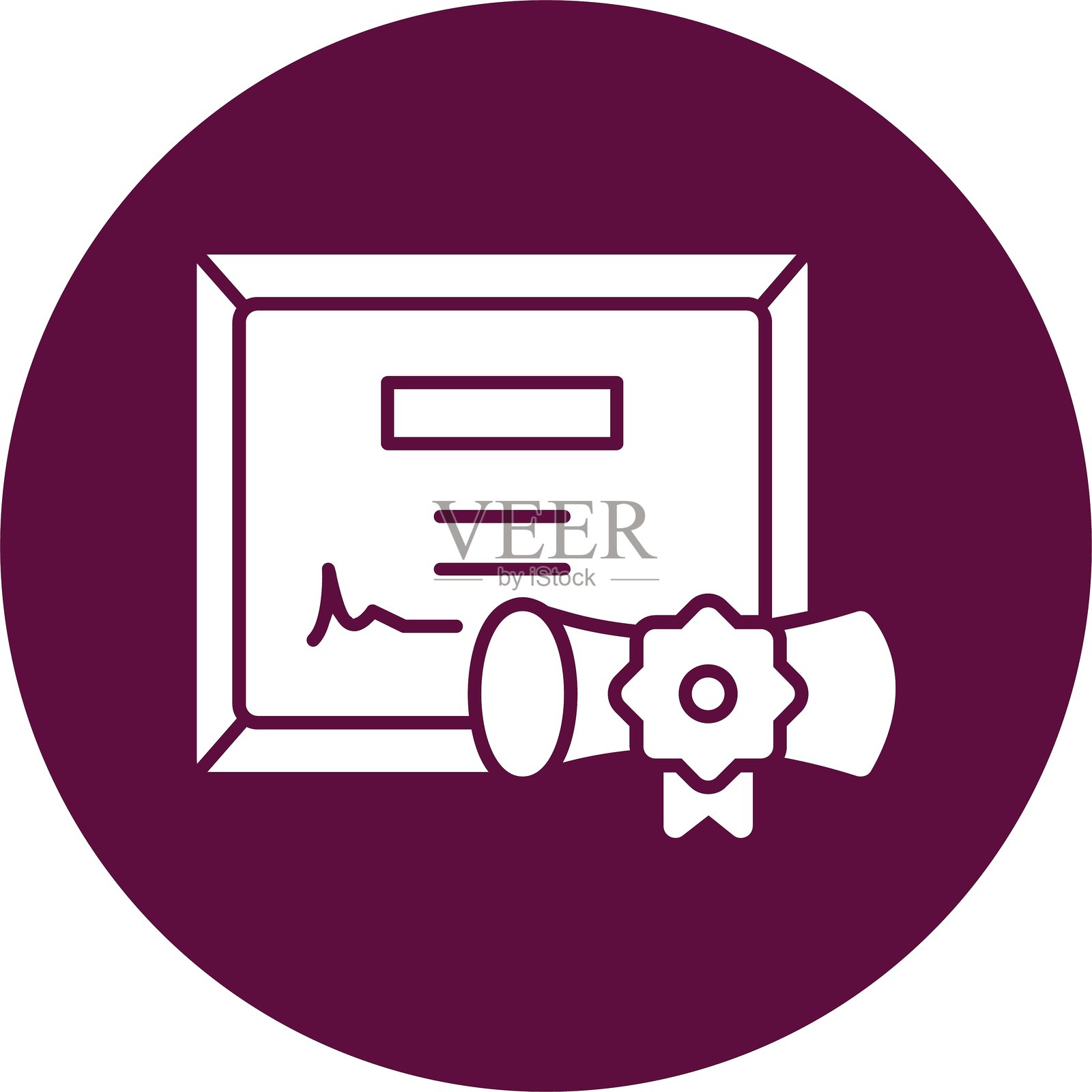 证书图标圆形符号插画图片素材