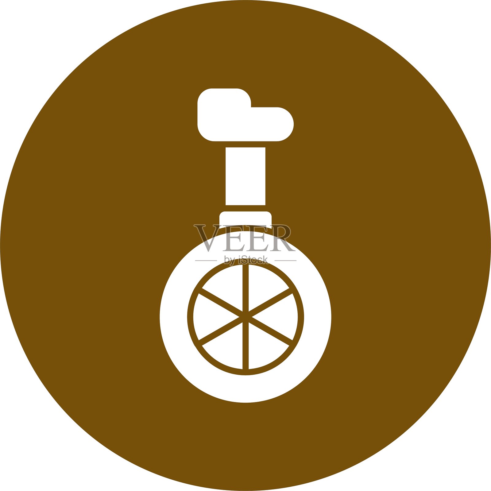 独轮车图标圆形符号插画图片素材