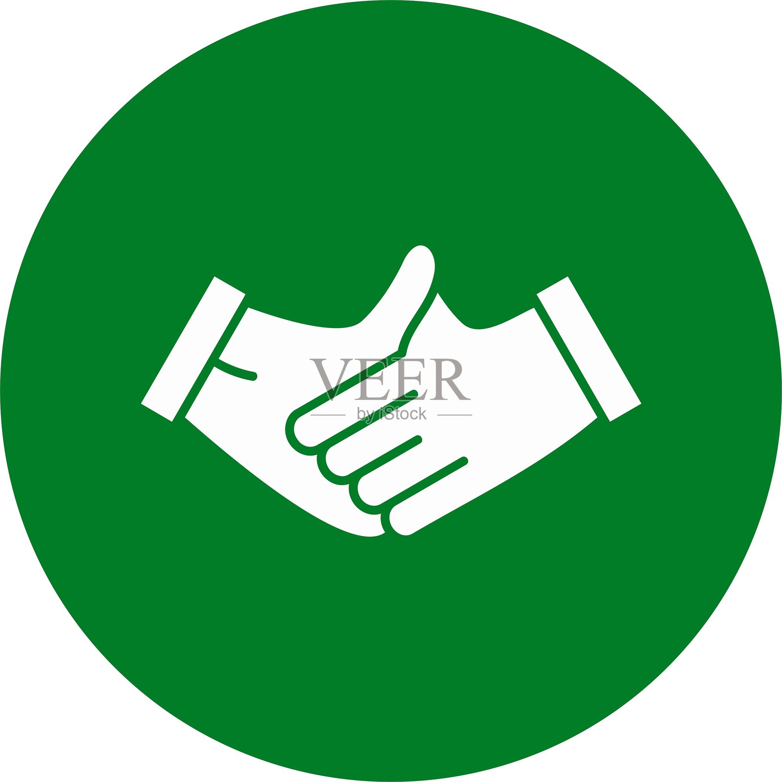 握手图标圆形图案插画图片素材