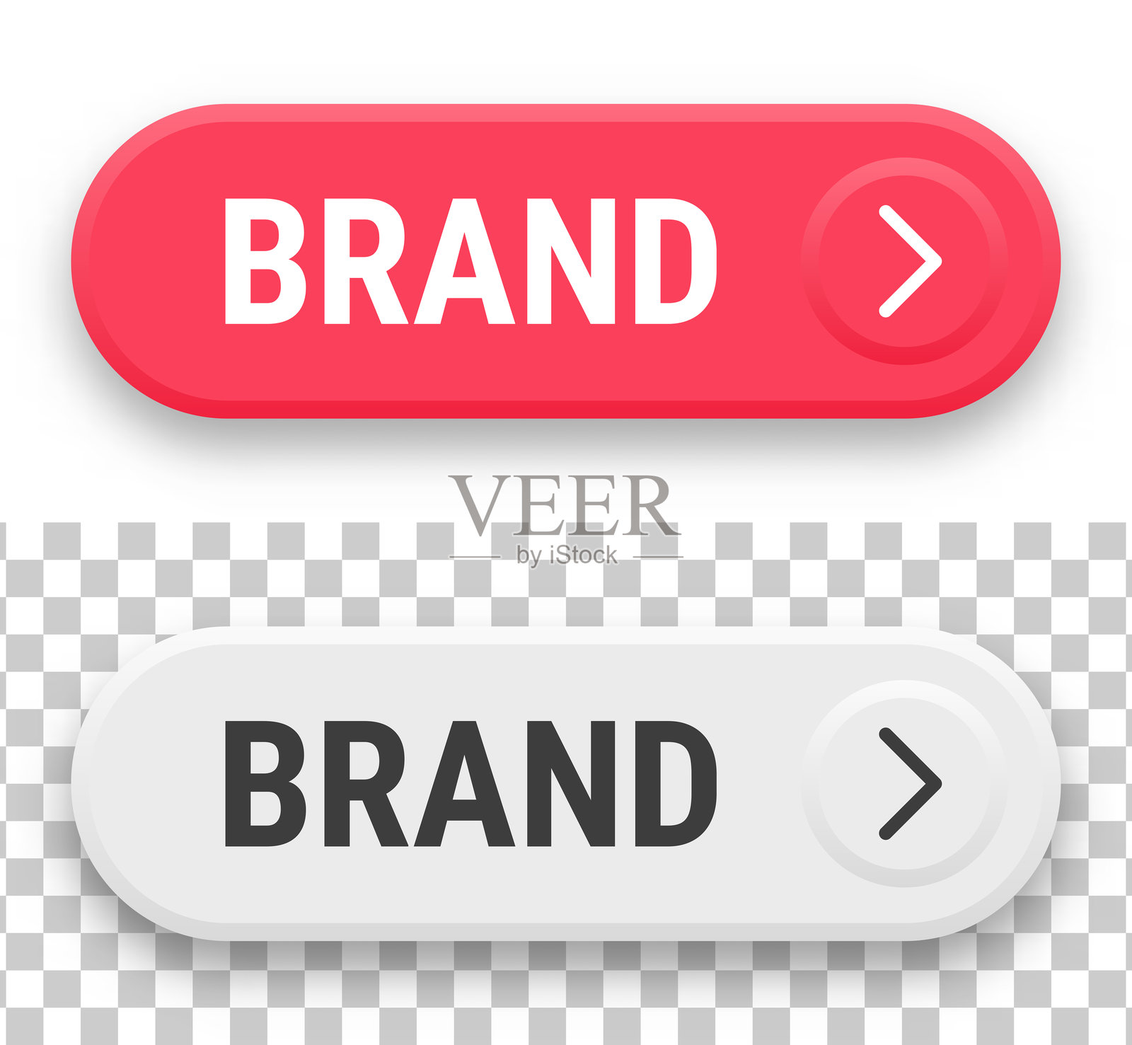 品牌 - 空白背景上的3D点击网页按钮插画图片素材