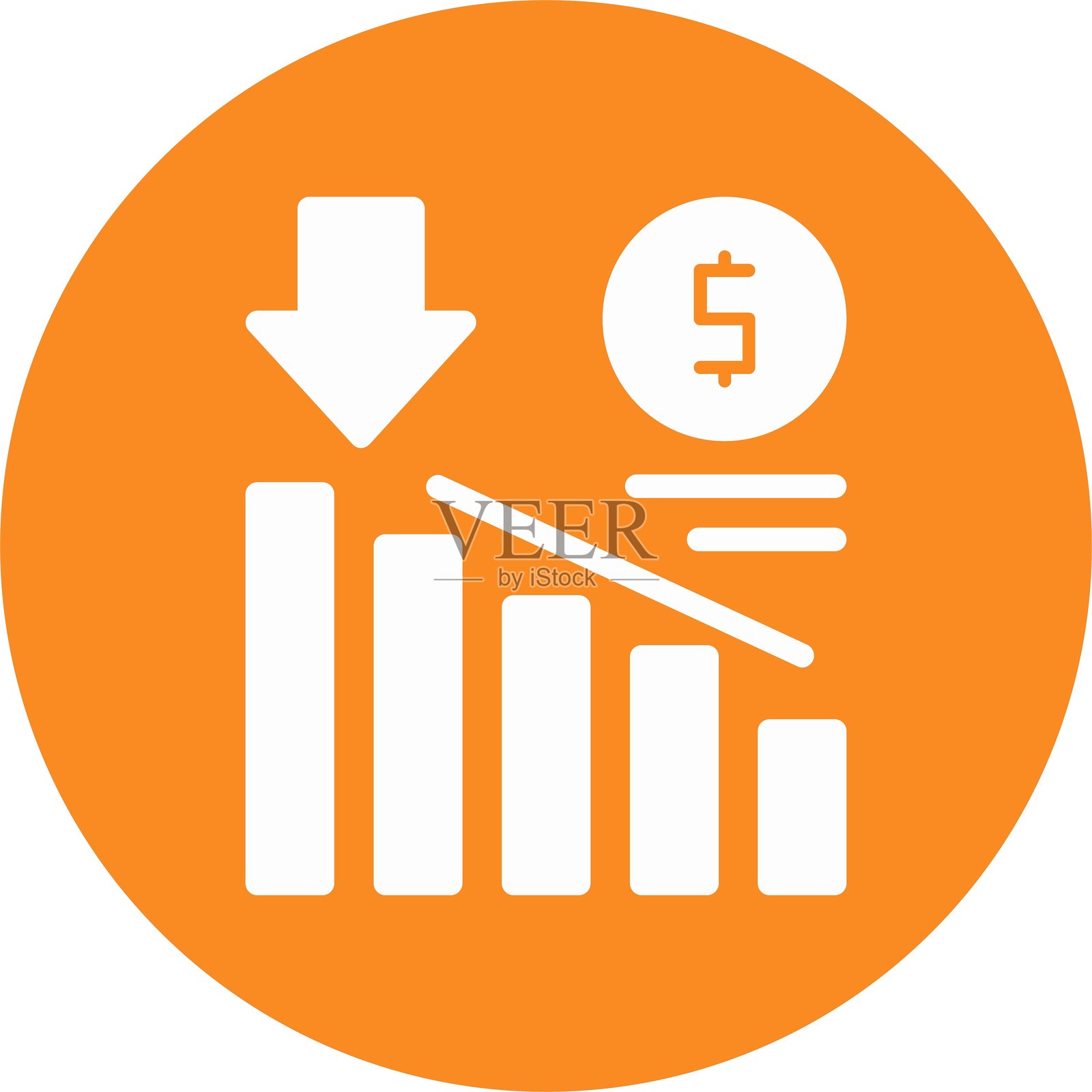 损失图标圆形符号插画图片素材