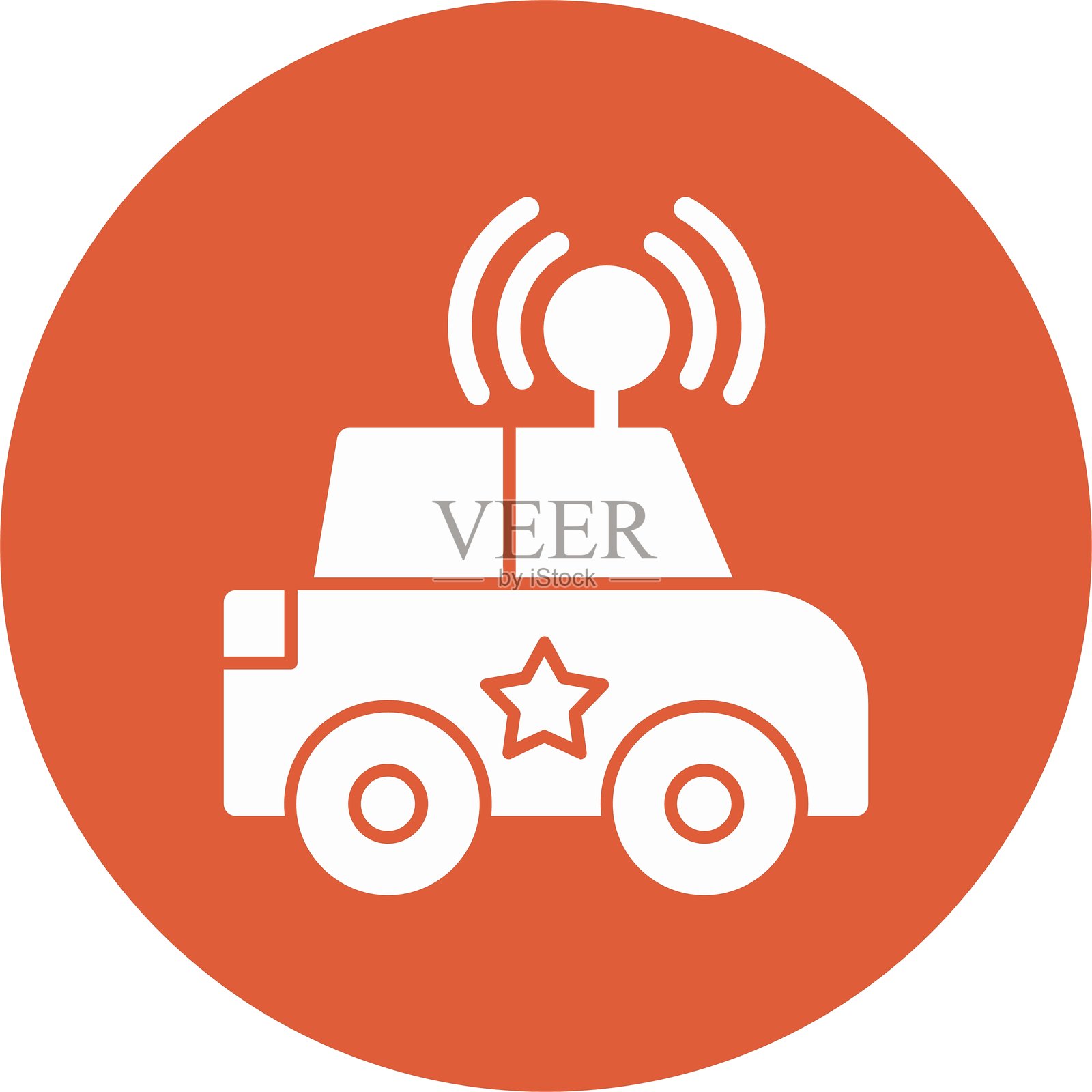 警车图标圆形符号插画图片素材