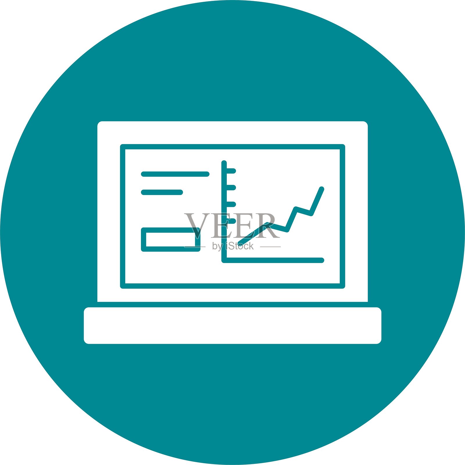 折线图图标圆形符号插画图片素材