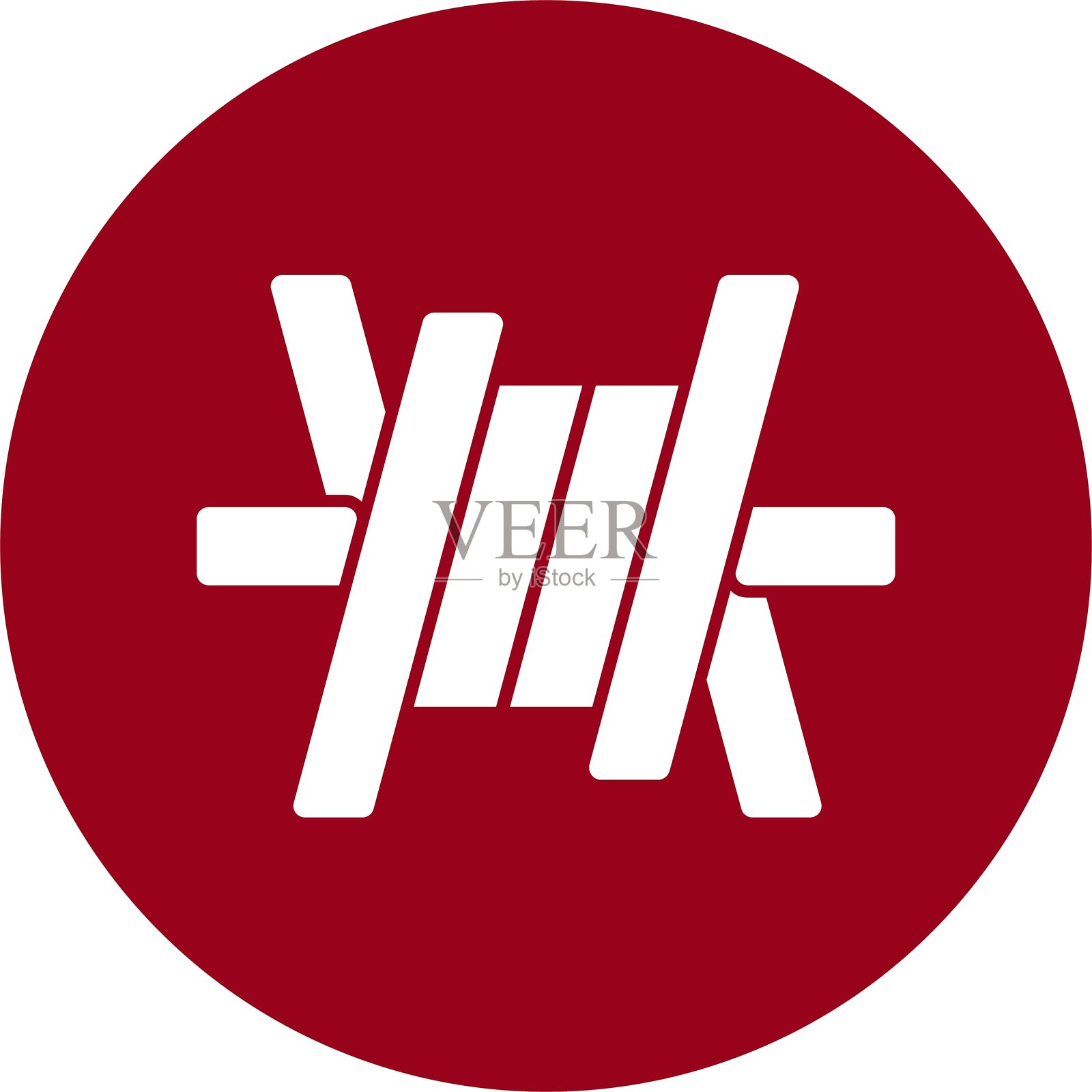 带刺铁丝网图形圆形图标插画图片素材