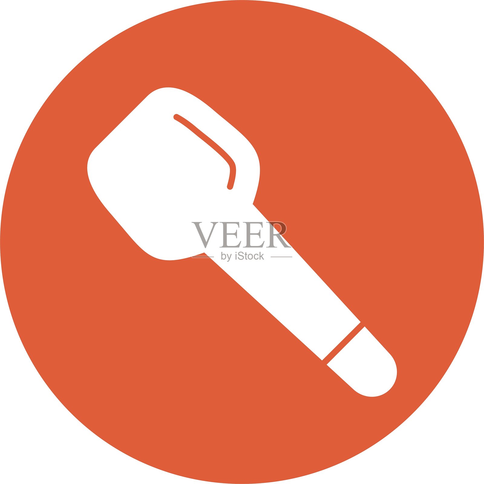 勺子图标圆形符号插画图片素材