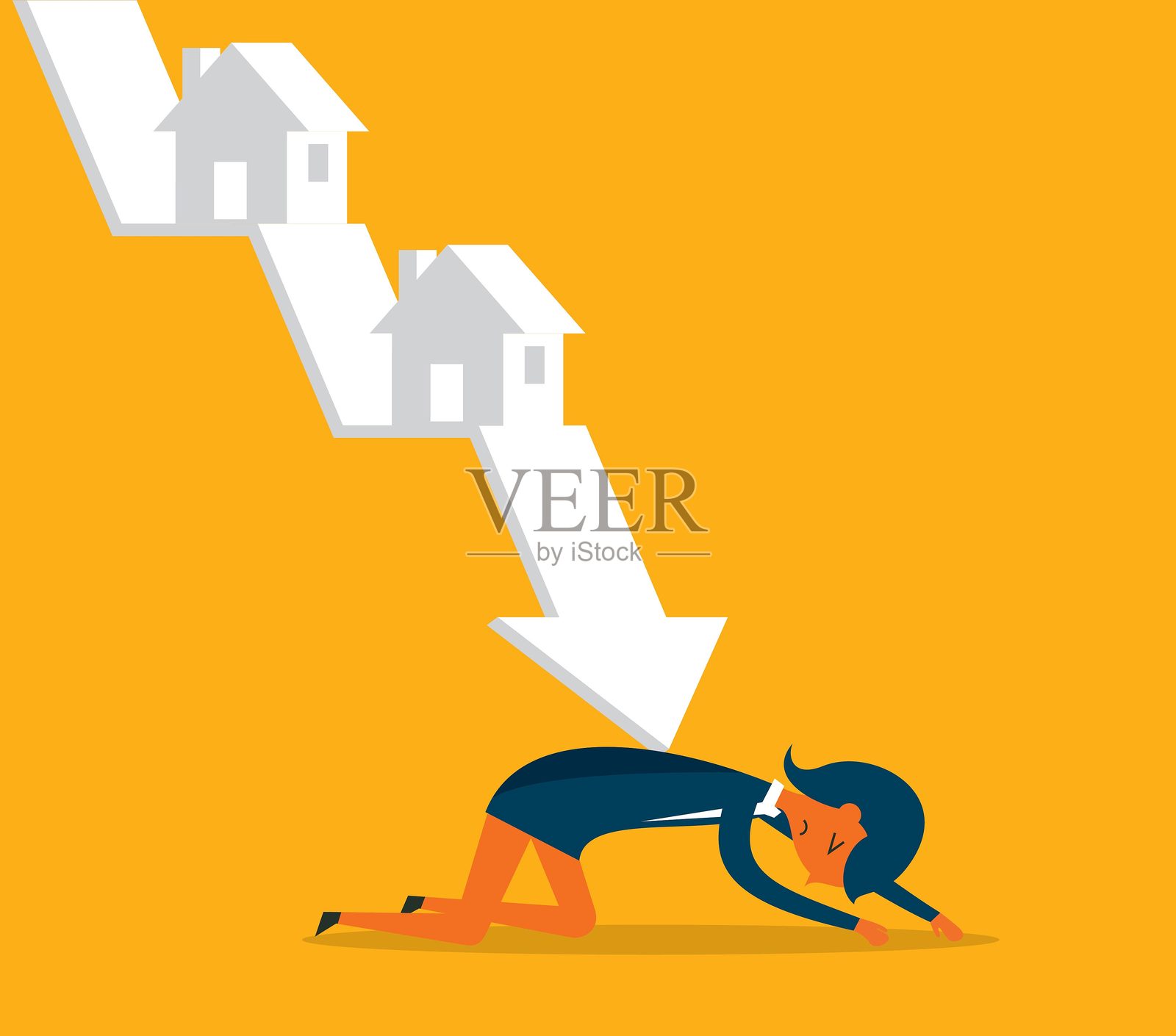 房屋贷款 - 女商人插画图片素材