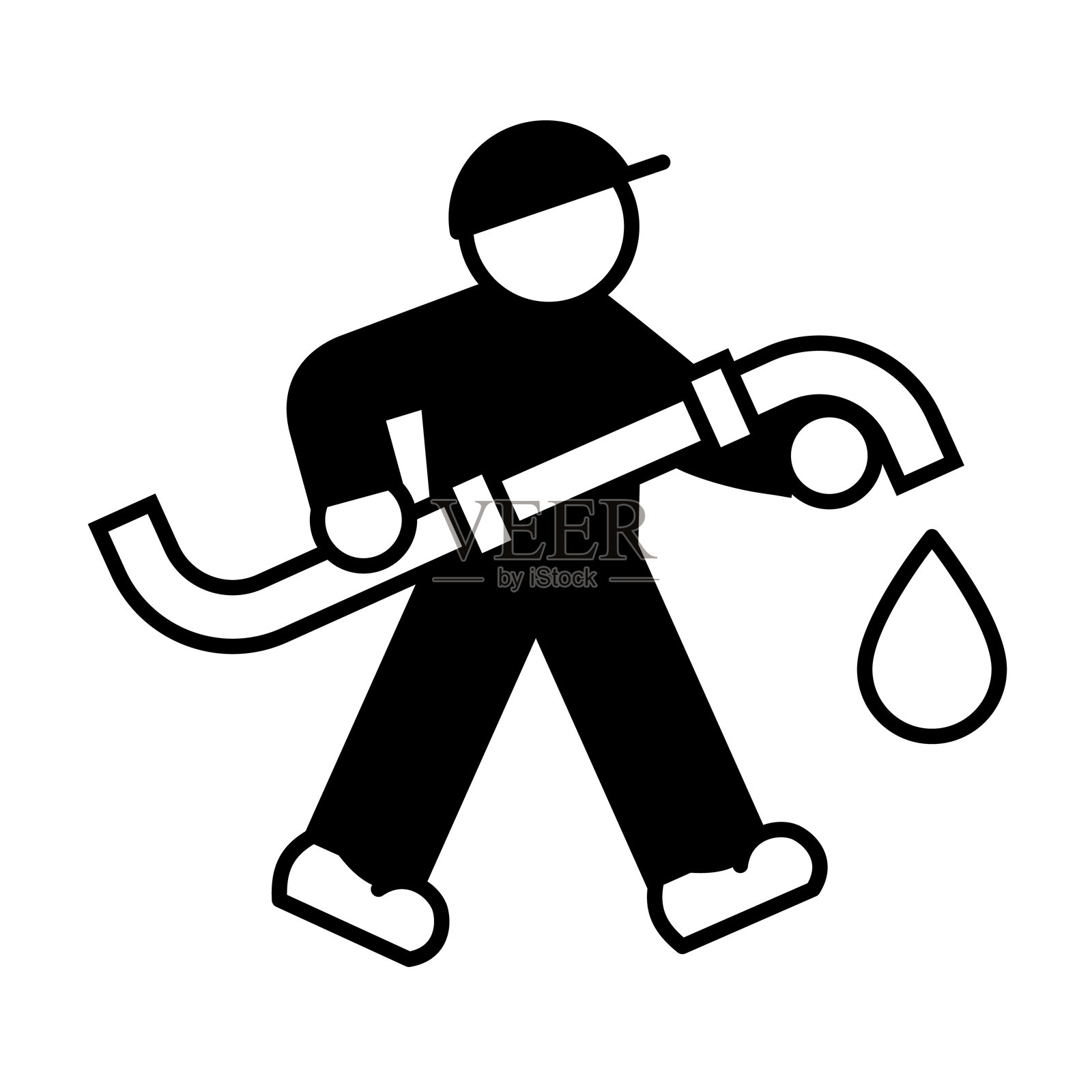 管道工和管道服务技术员图标符号插画图片素材