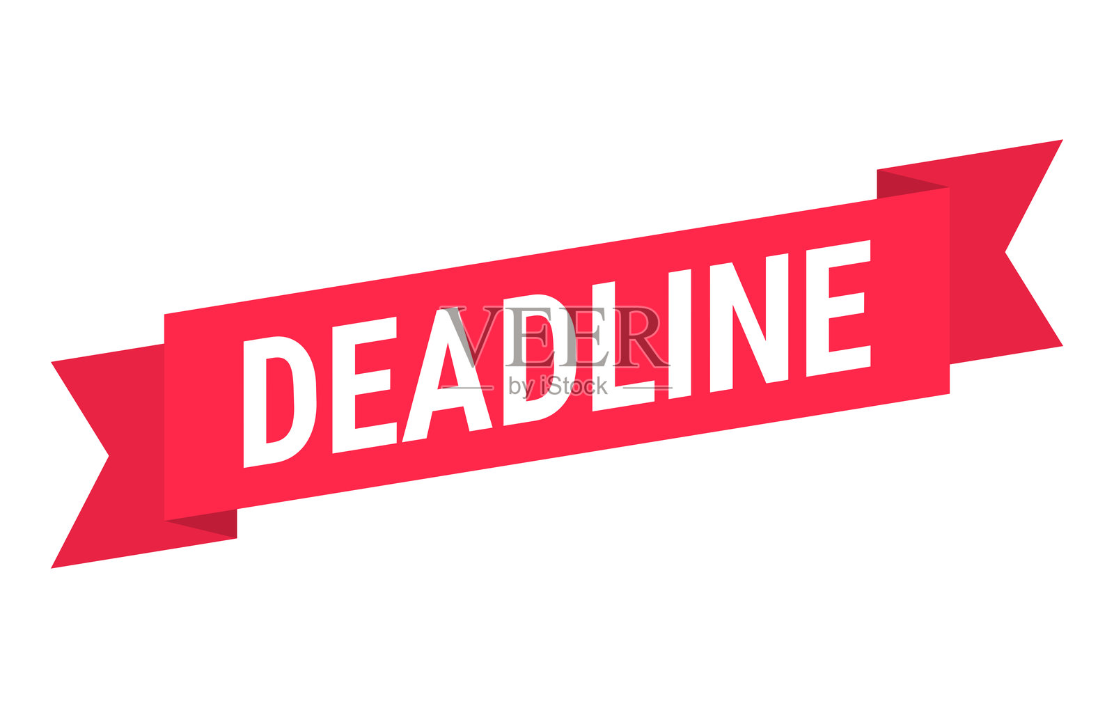 截止日期 - 白色背景上的红色横幅插画图片素材