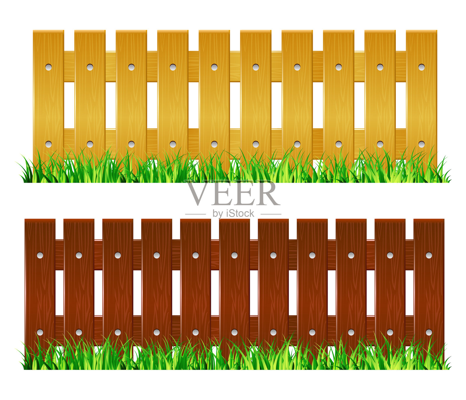 木栅栏矢量插图插画图片素材