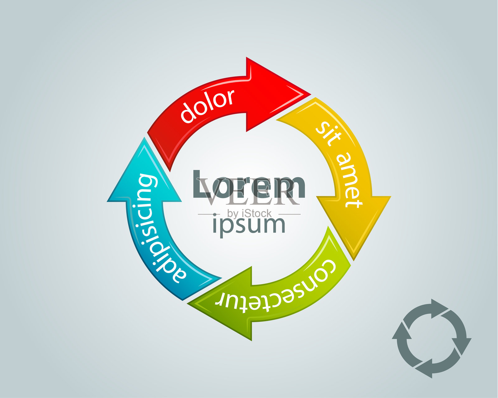 箭头信息图表循环插画图片素材