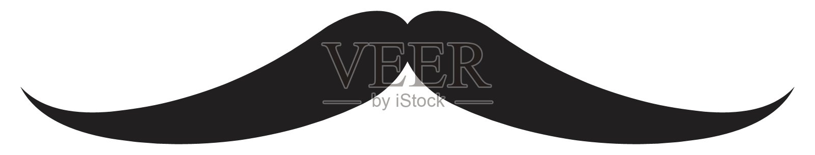 经典的把手胡须插图。复古风格图标。男性气概、父亲身份和怀旧的象征。非常适合设计使用。插画图片素材