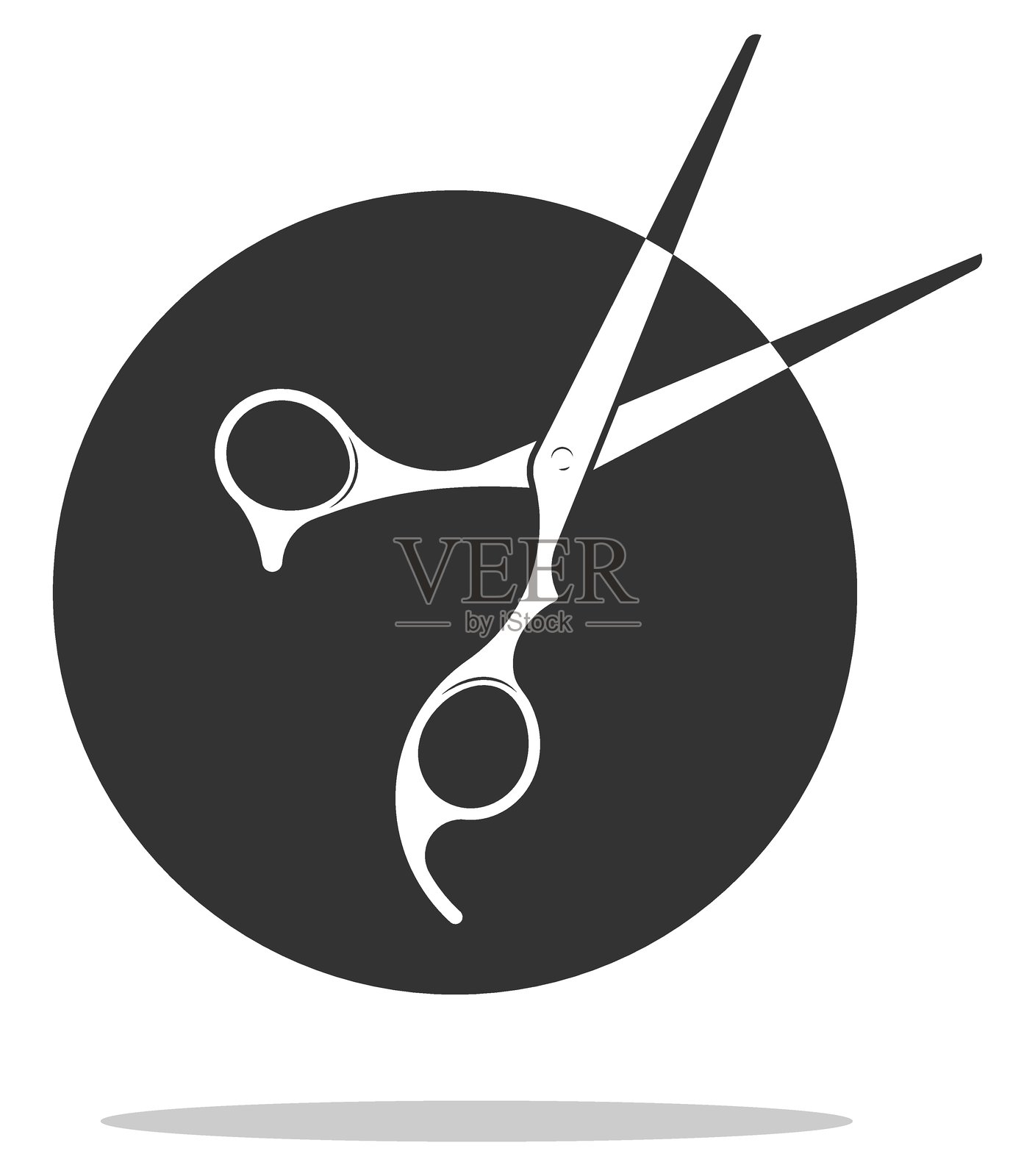 现代剪刀的矢量图形。非常适合美容、时尚或专业美容设计。这个图标将简约与风格完美结合。插画图片素材