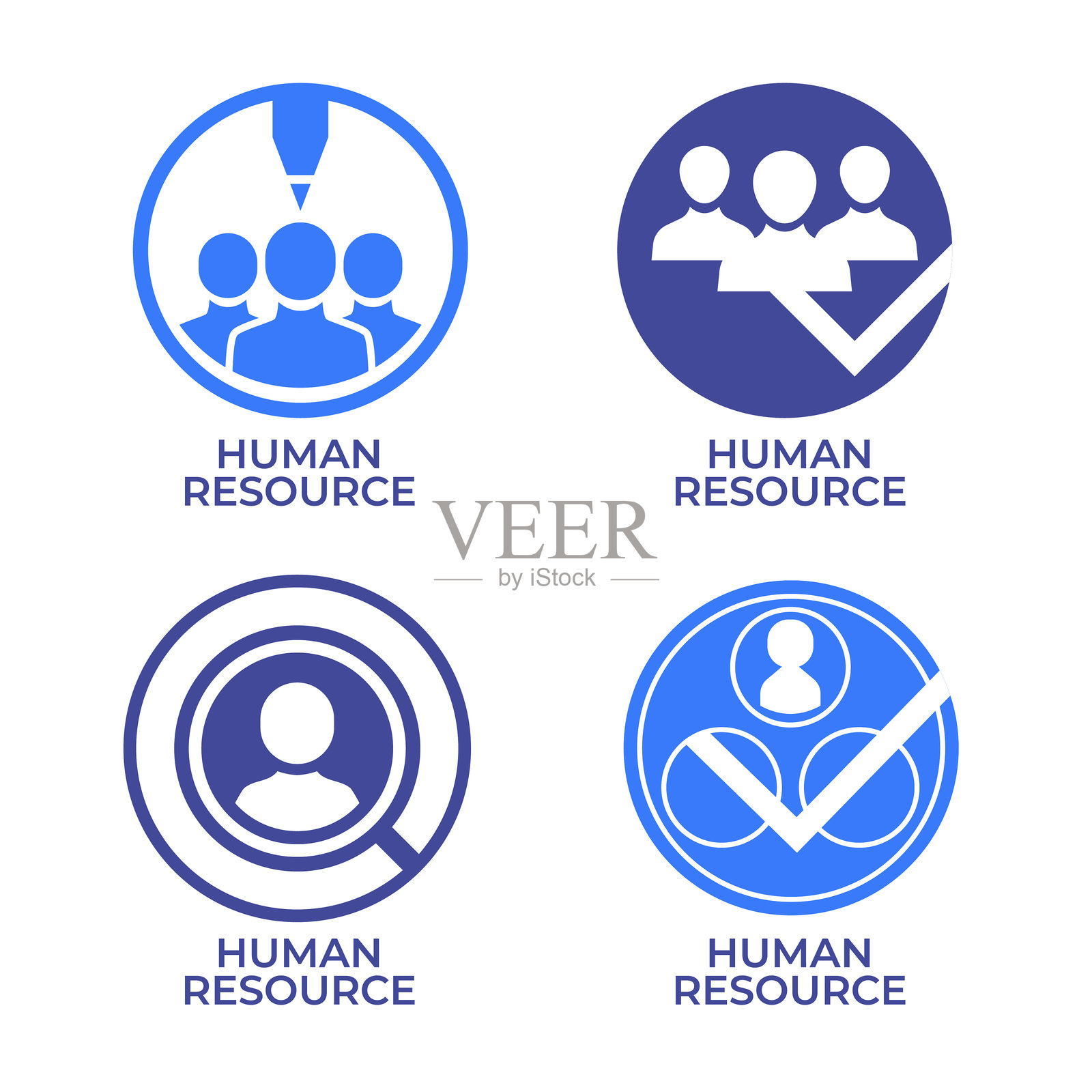 人力资源或团队合作的HR公司徽标模板插画图片素材