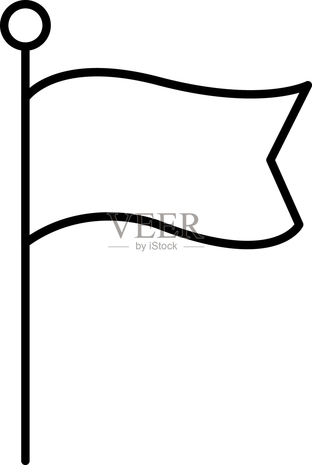 皇家旗帜图标集。中世纪横幅和奢华幻想的空旗帜，中世纪战斗旗帜。悬挂的皇家横幅，旗帜模型，城堡墙上的旗帜矢量插图。插画图片素材