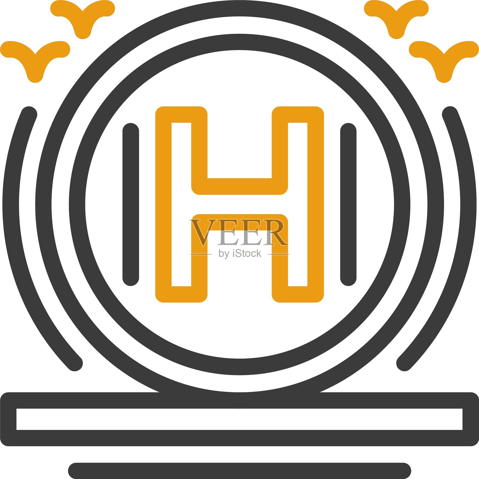 直升机停机坪双色图标插画图片素材