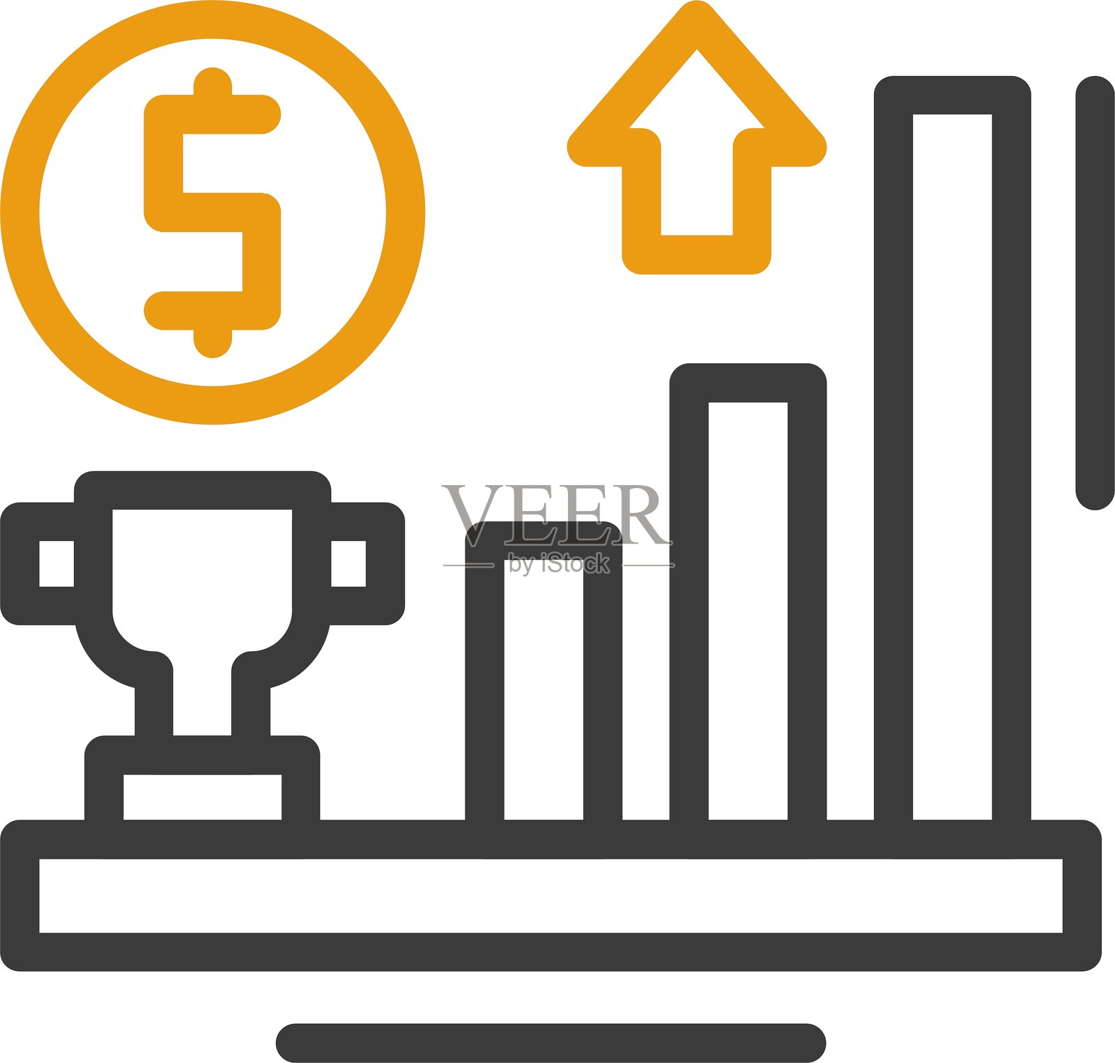 成功的双色图标插画图片素材