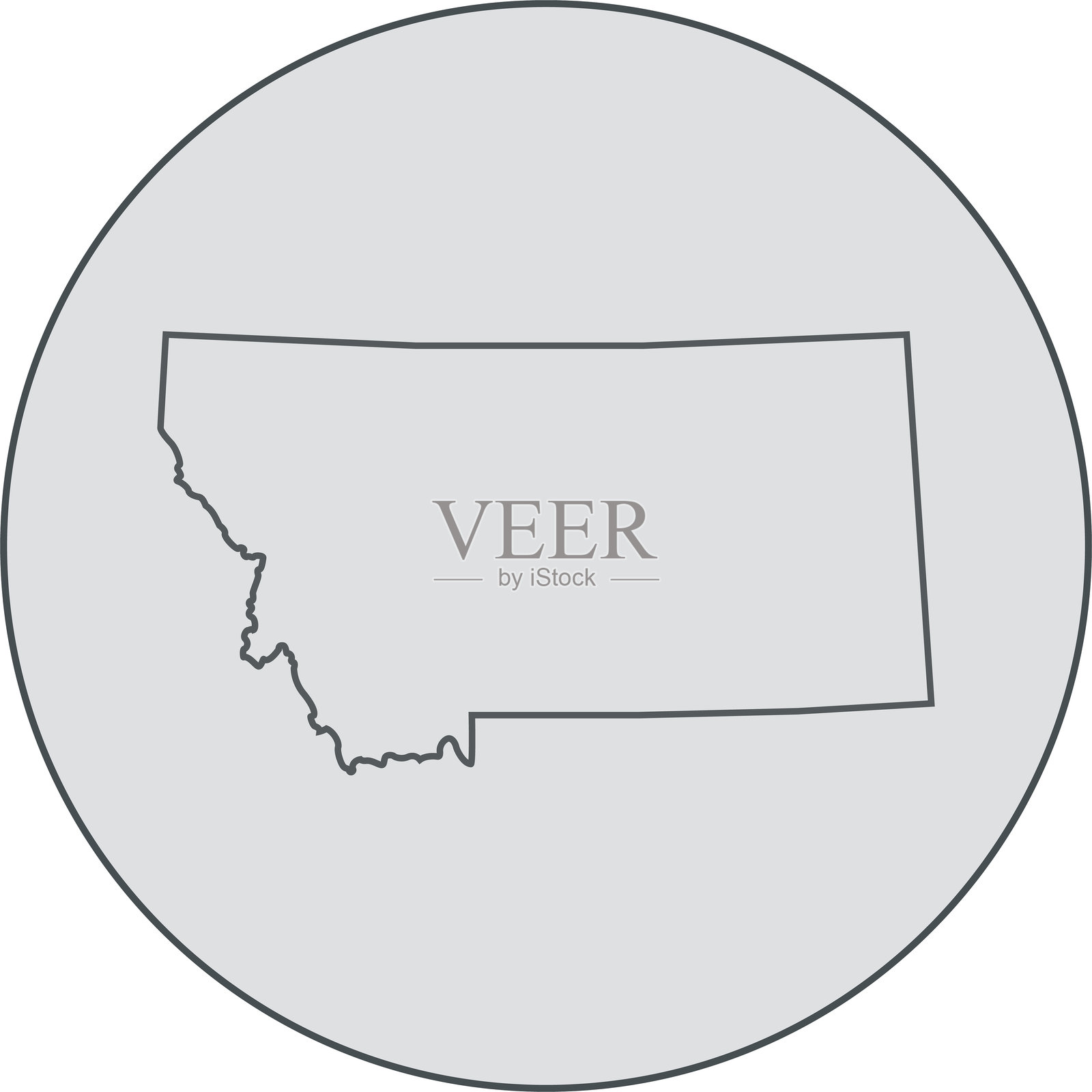 蒙大拿州地图插画图片素材