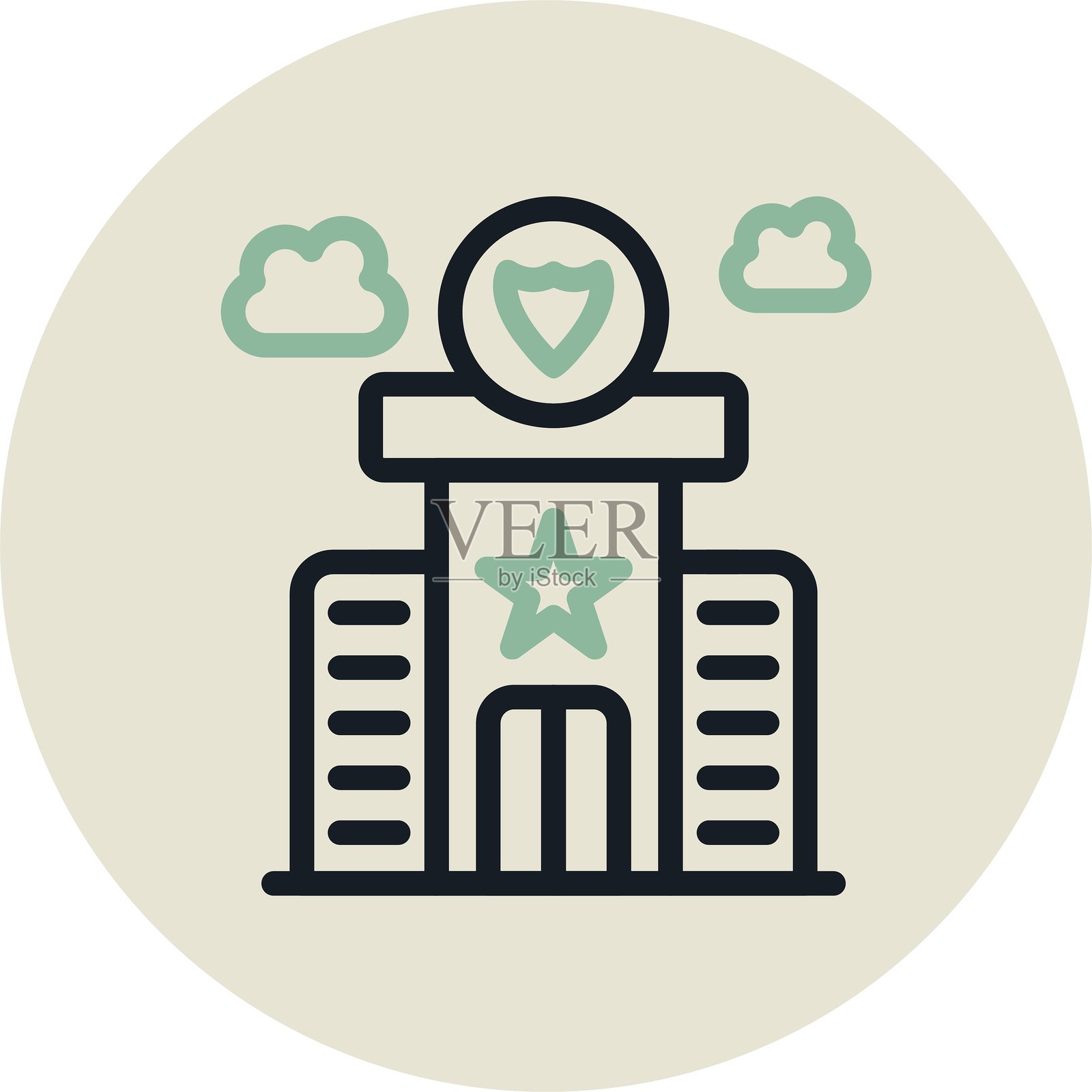 警察局圆形设计插画图片素材