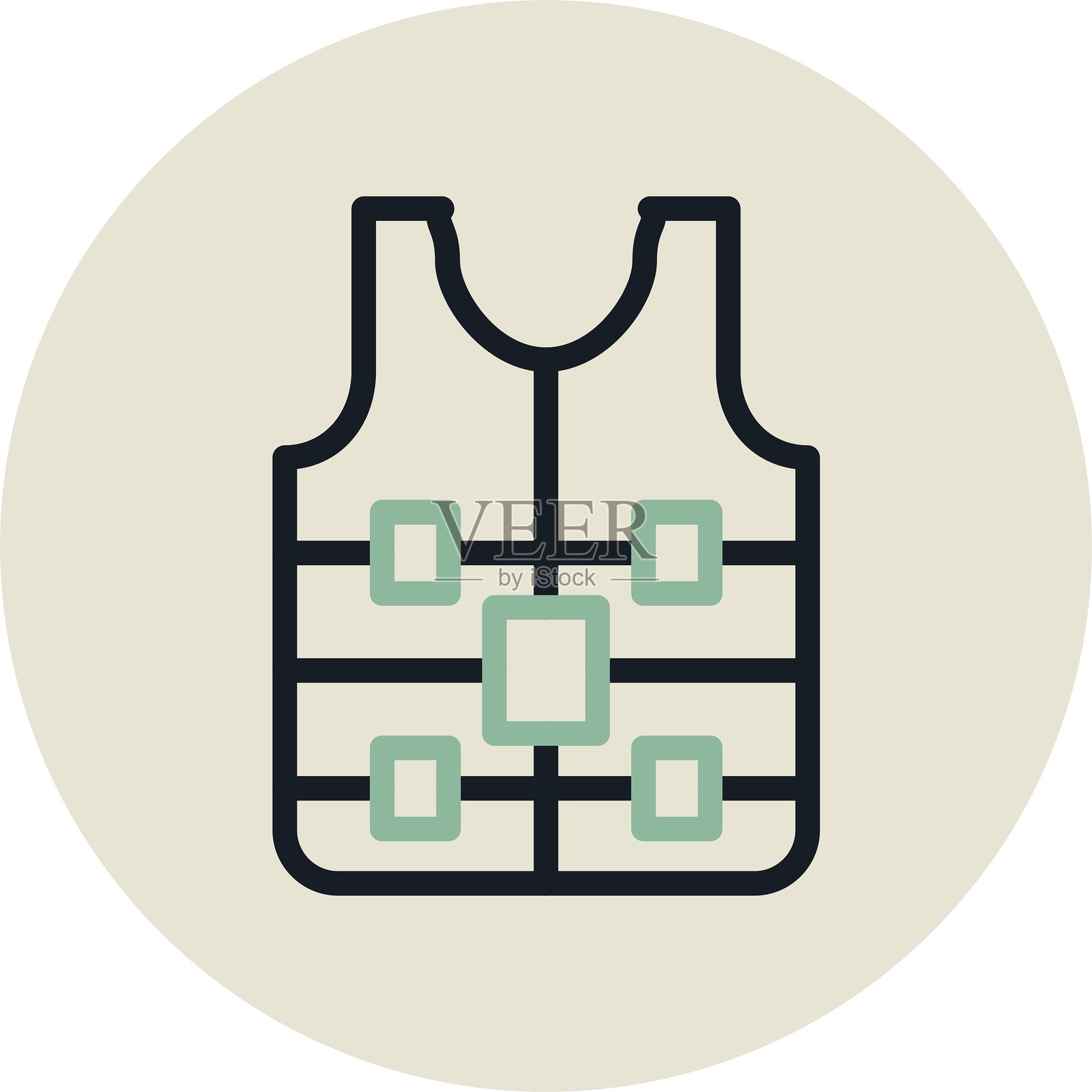 无袖衬衫圆形图案设计插画图片素材