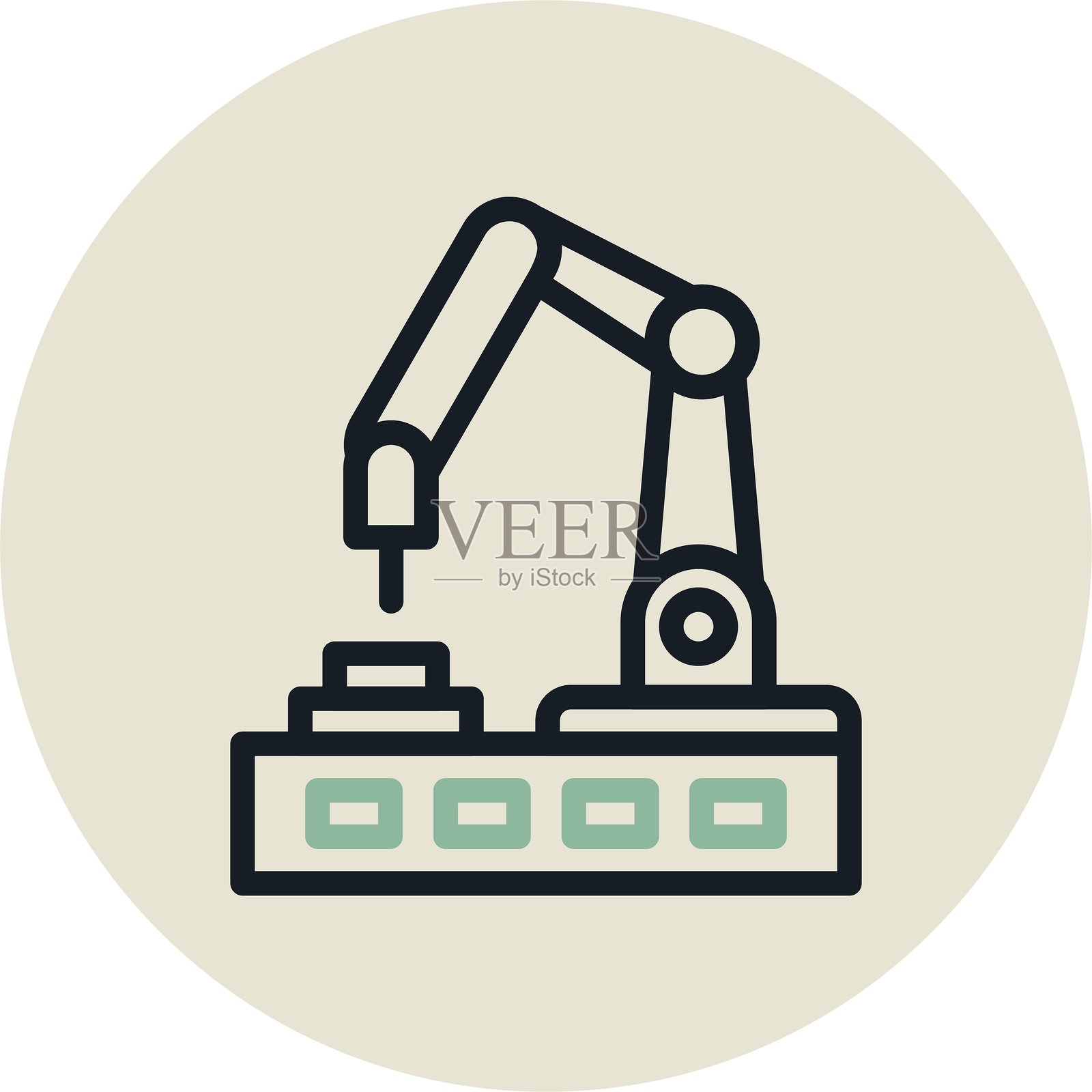 工厂自动化圆形设计插画图片素材