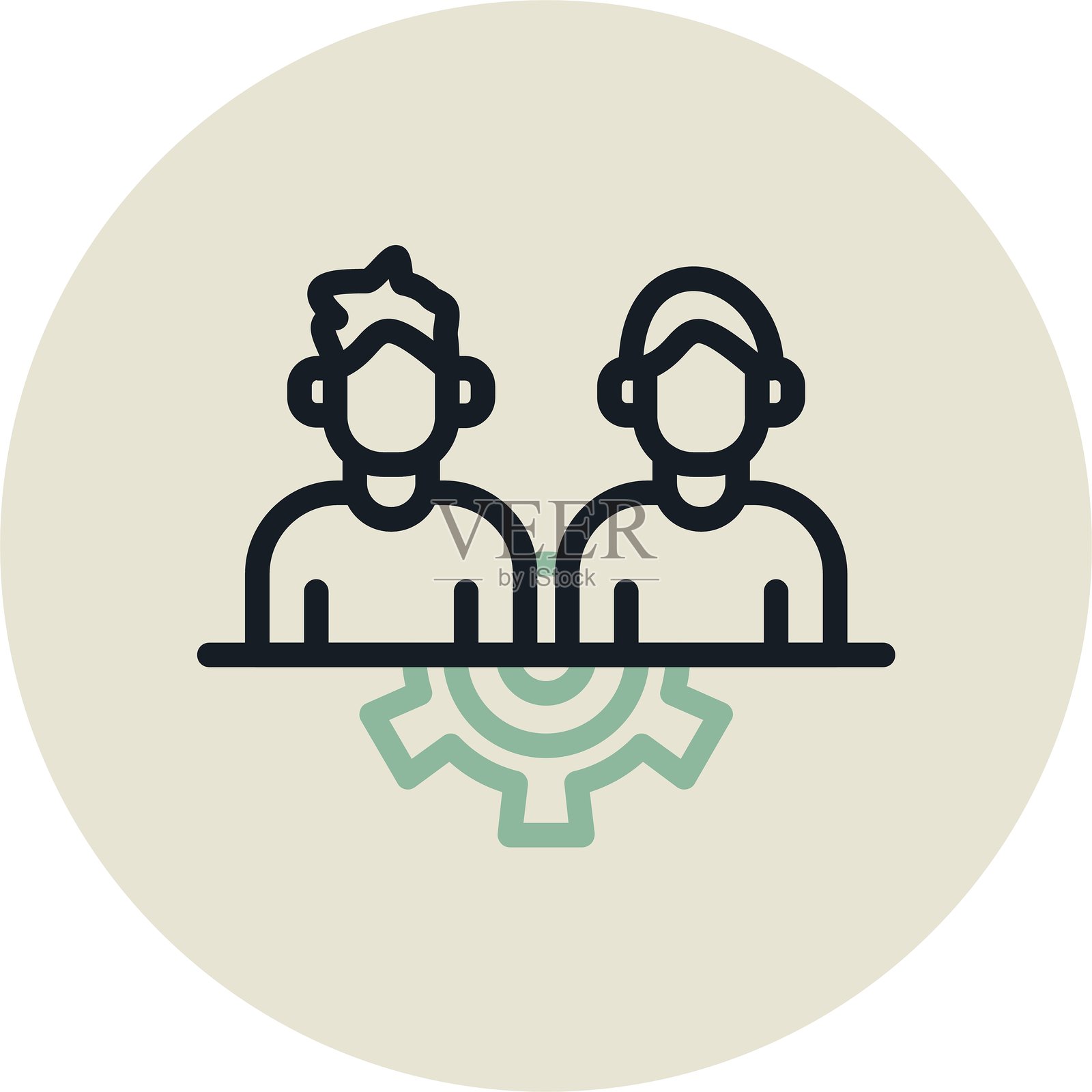 团队合作圆圈设计插画图片素材