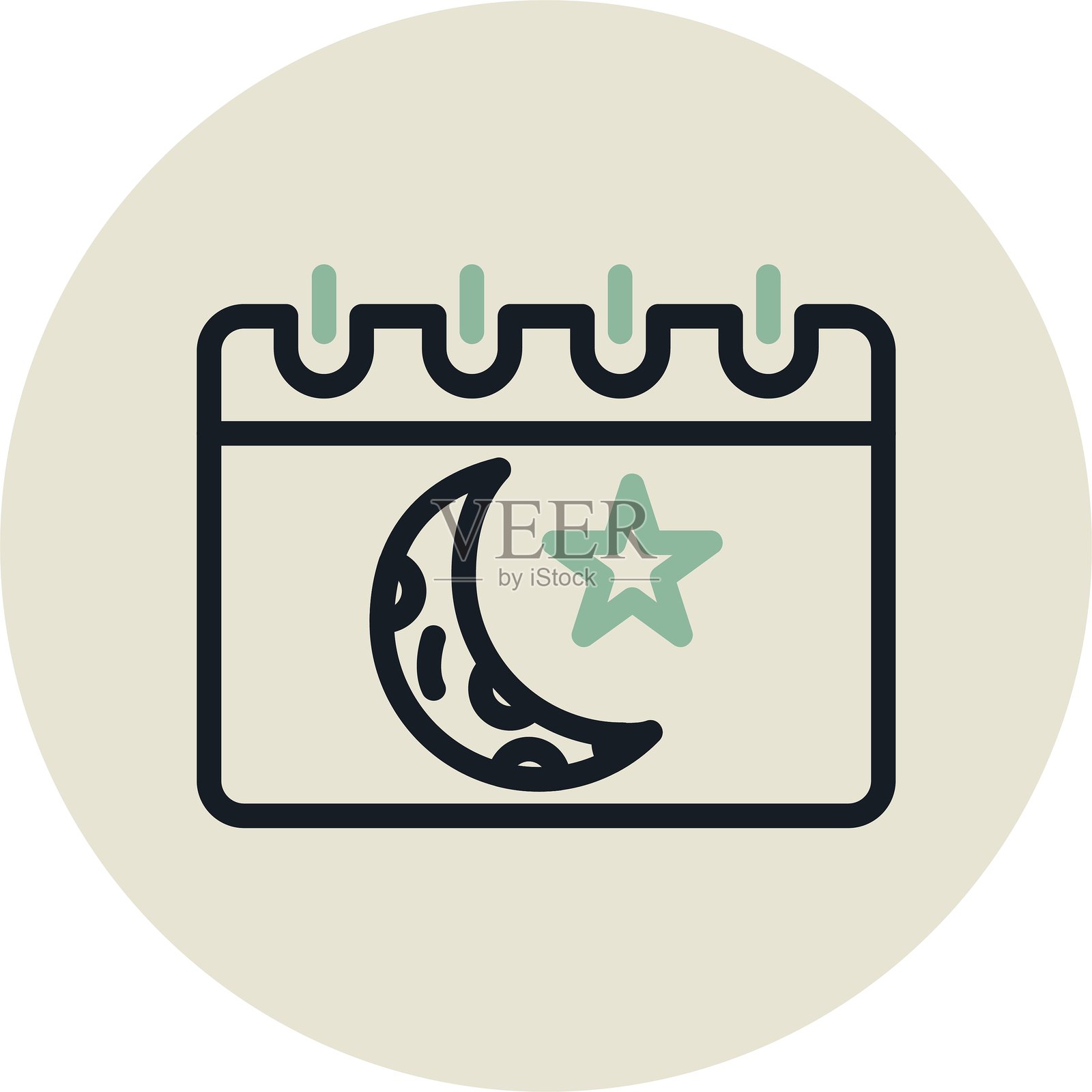 伊斯兰历圆形设计插画图片素材