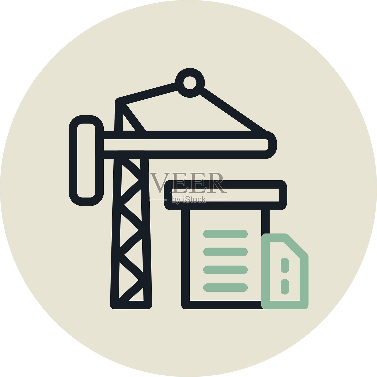 建筑工地圆形设计插画图片素材