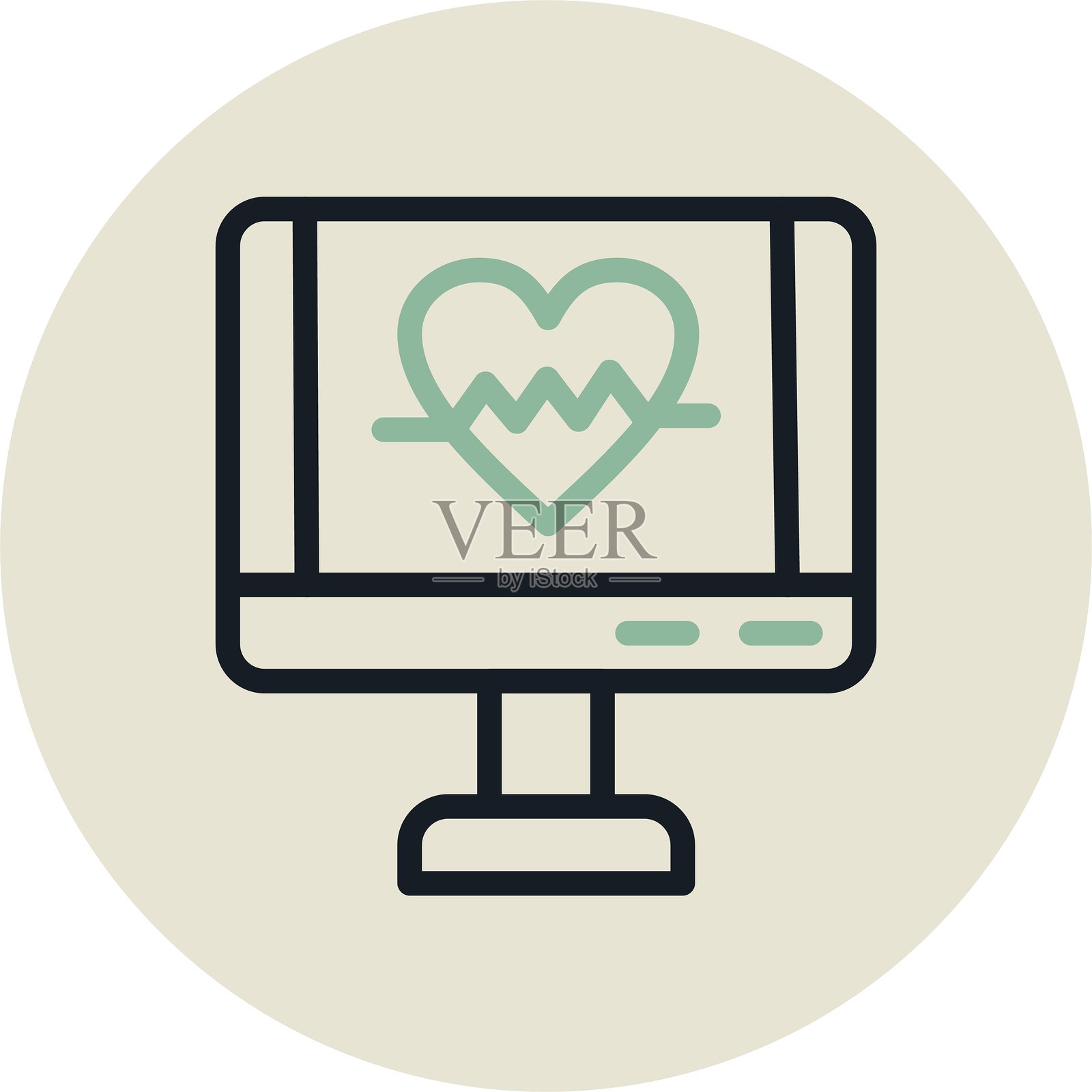 心脏图示圆形设计插画图片素材