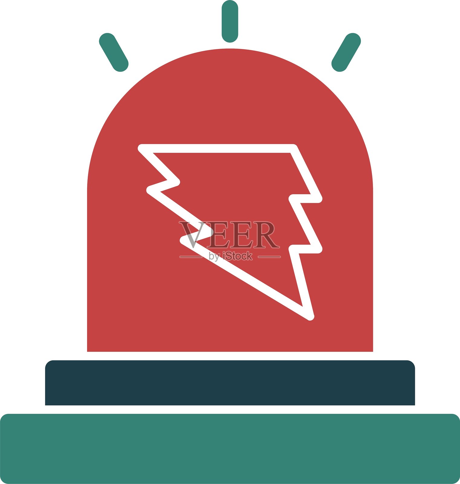 多色图标的信标闪电符号插画图片素材