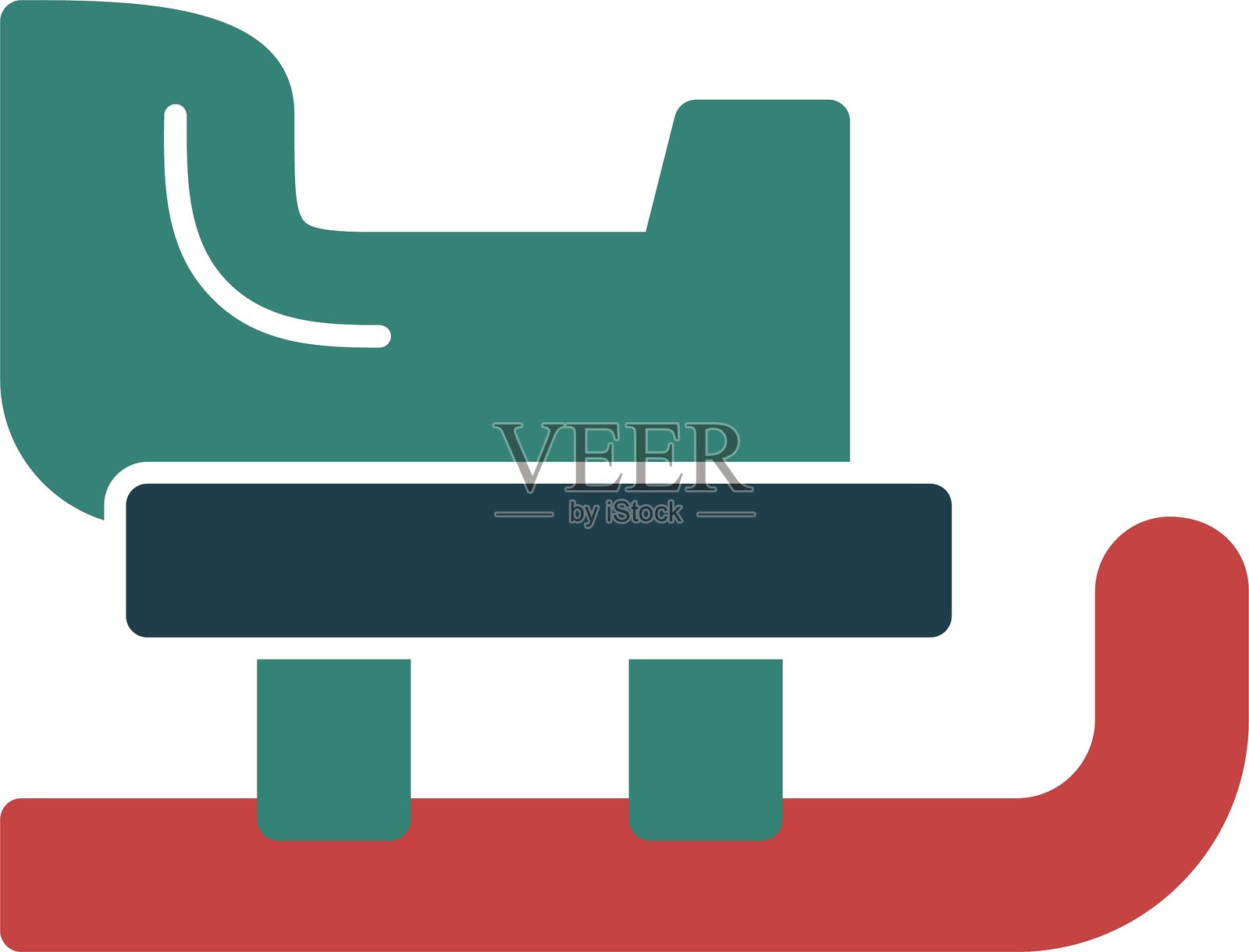 多色雪橇图标插画图片素材