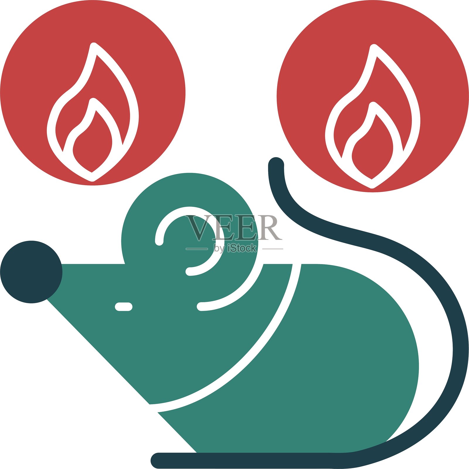 火鼠符号多色图标插画图片素材