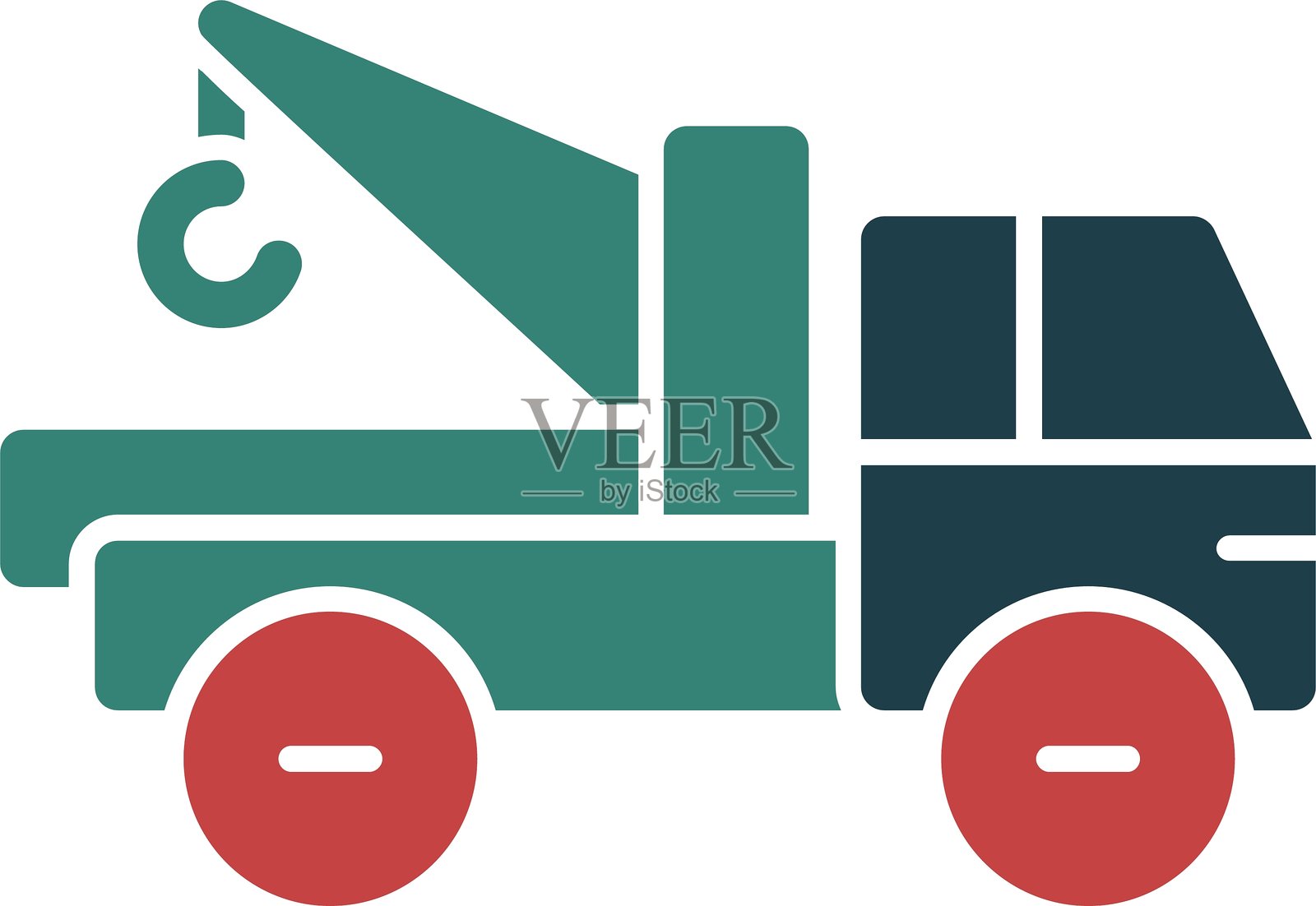 拖车图标多色彩设计插画图片素材