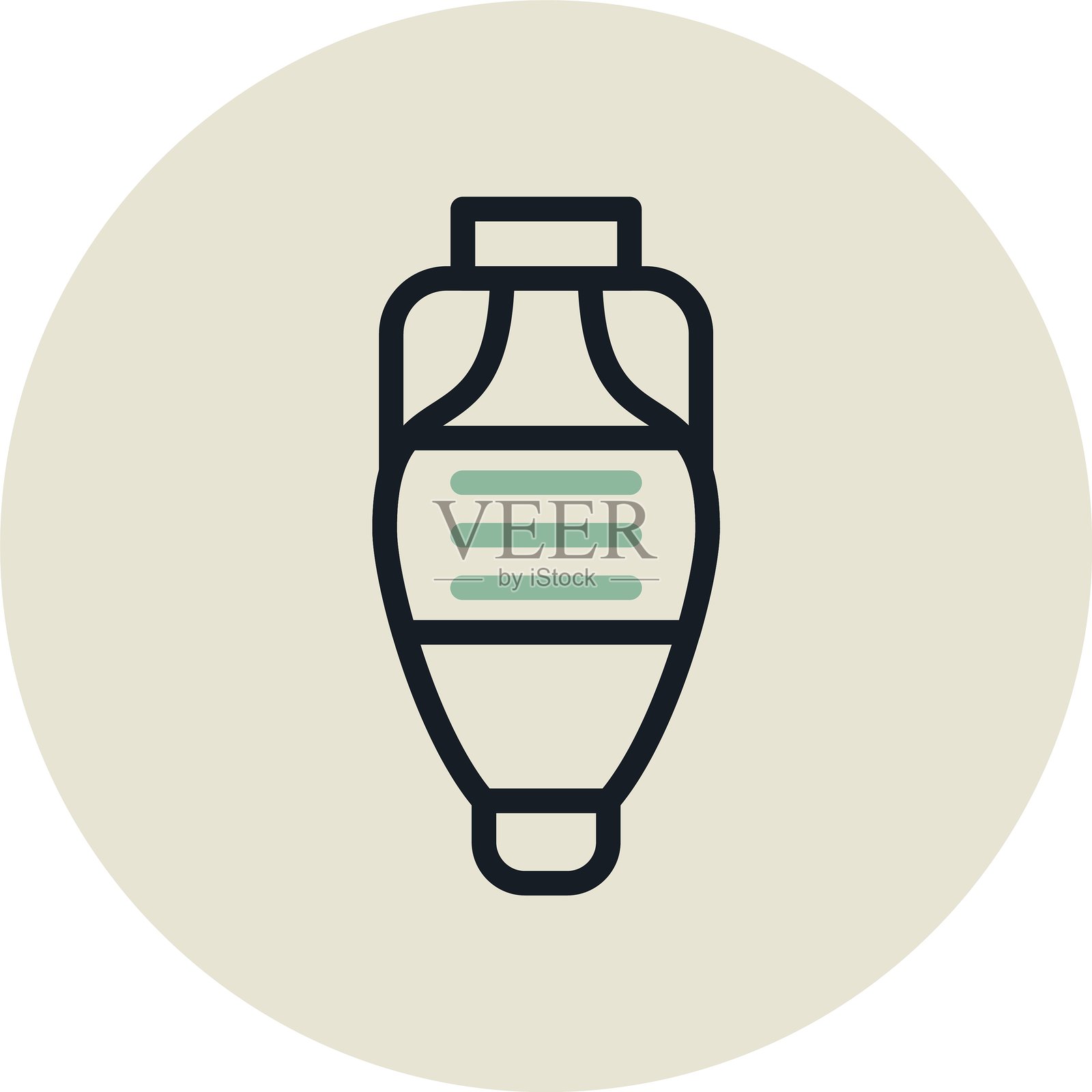 古代陶器圆形设计插画图片素材