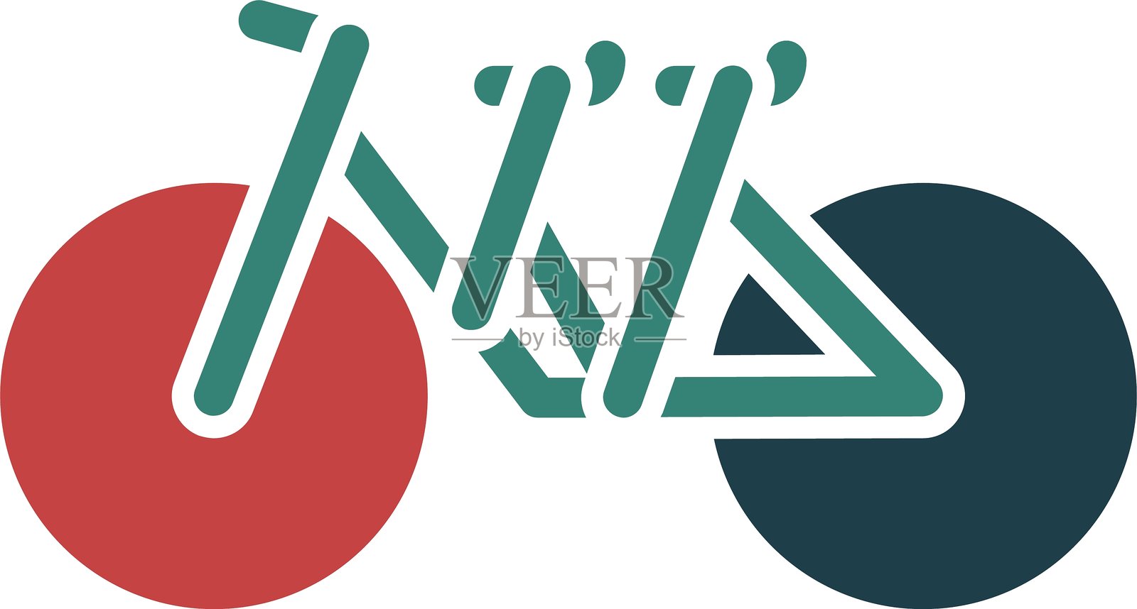 双人自行车图标 多彩图标插画图片素材