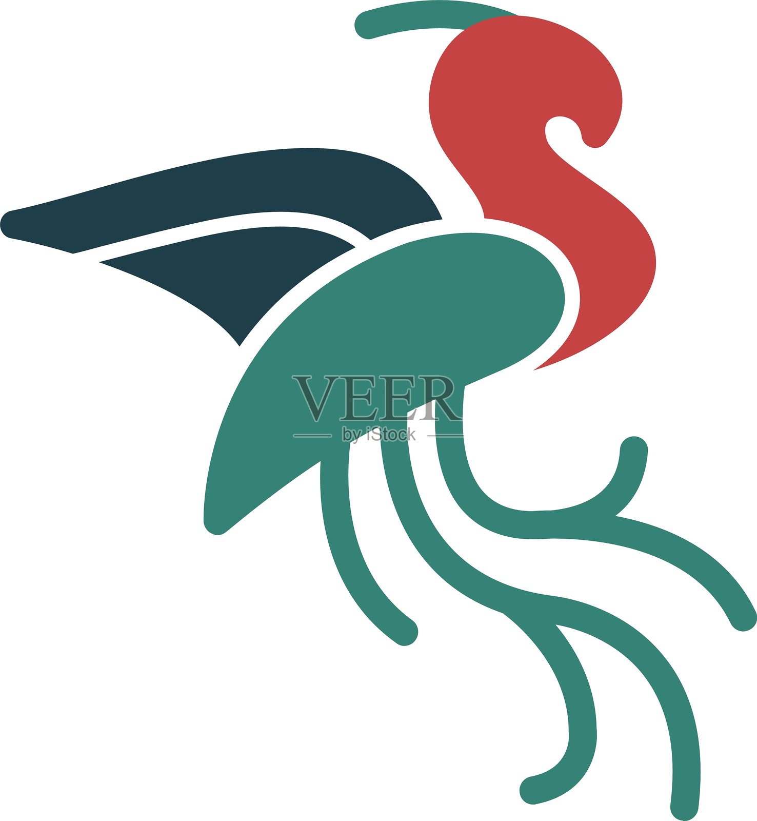 凤凰图案多色图标插画图片素材