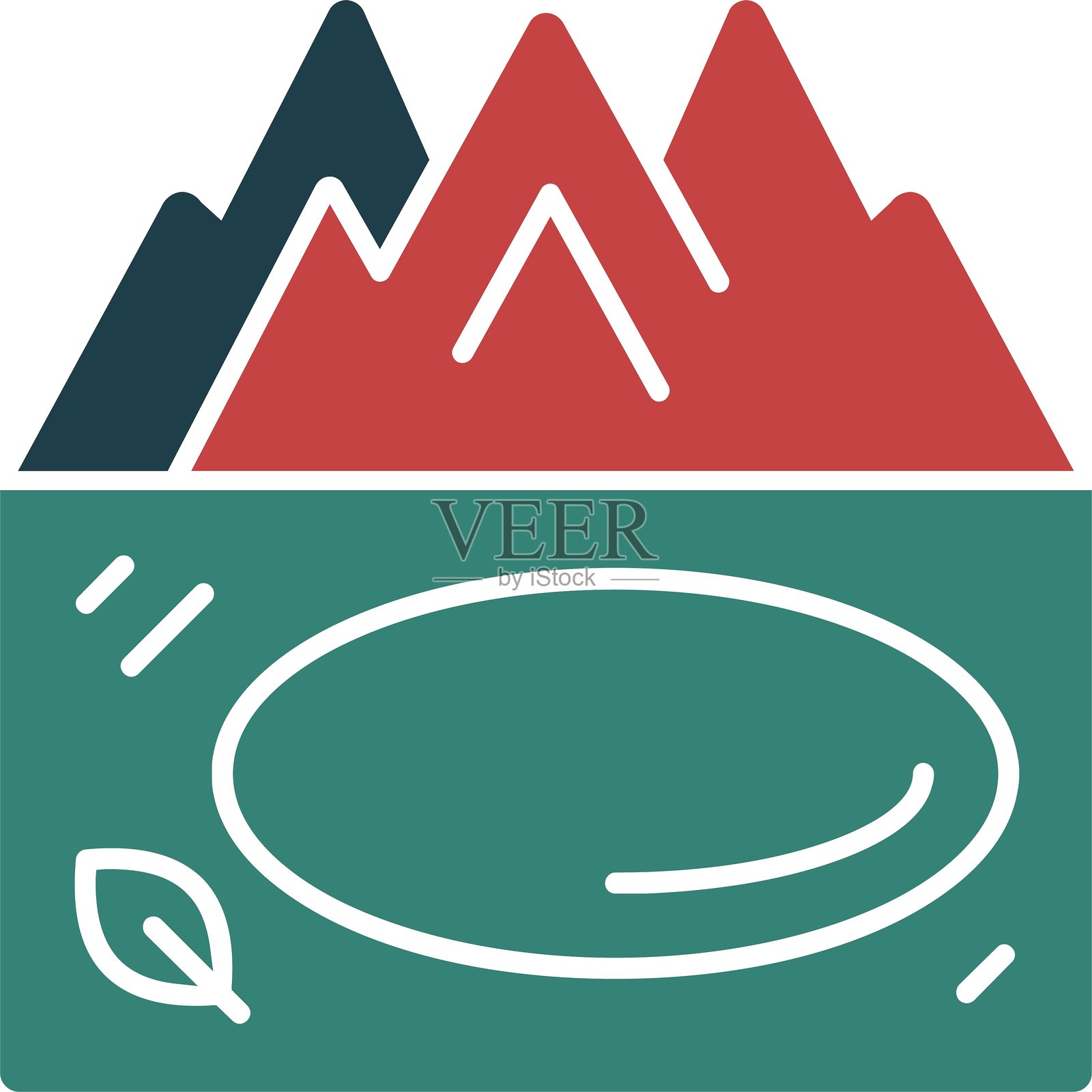 湖泊图形多色图标插画图片素材