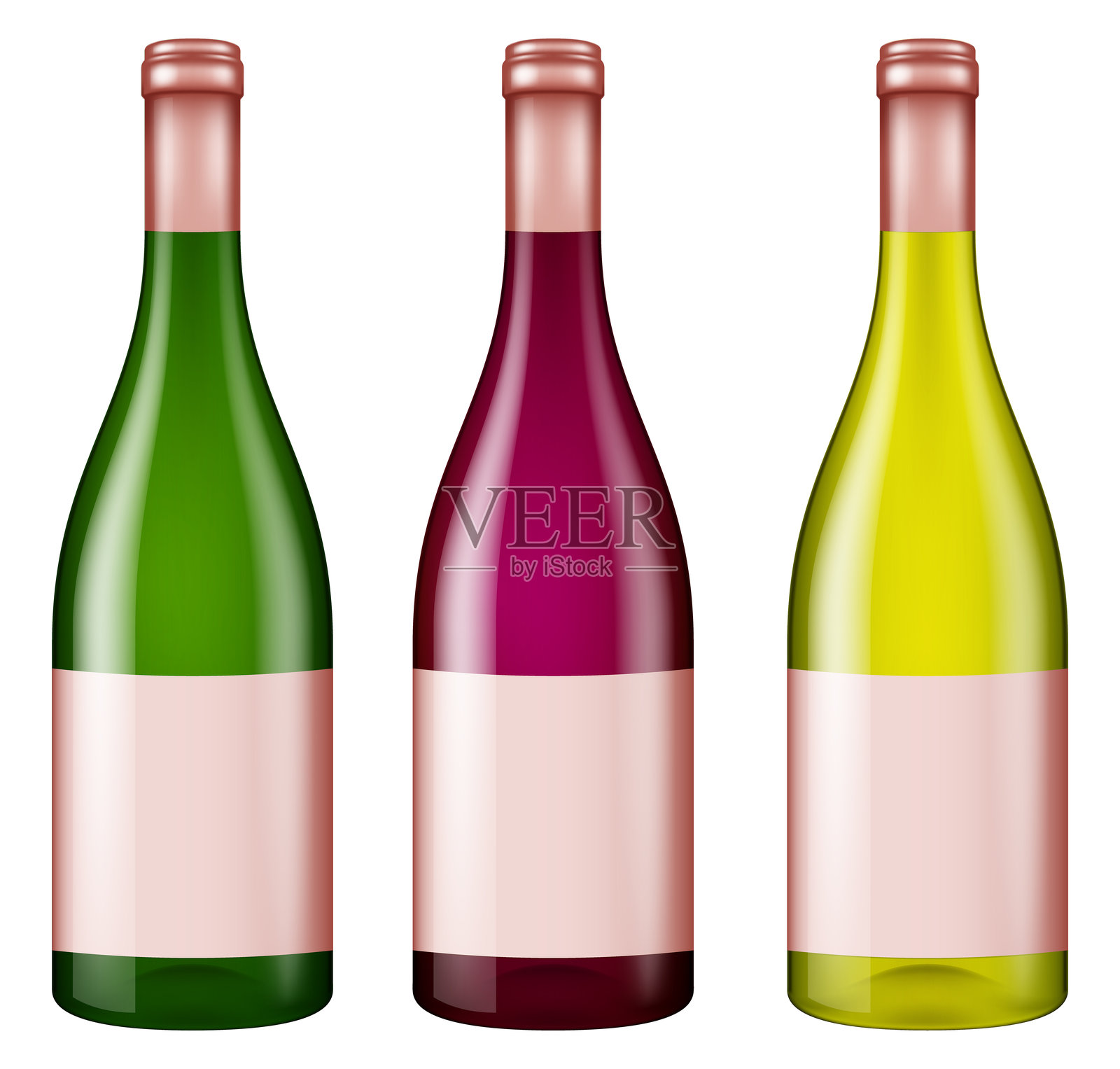 一瓶葡萄酒。插画图片素材