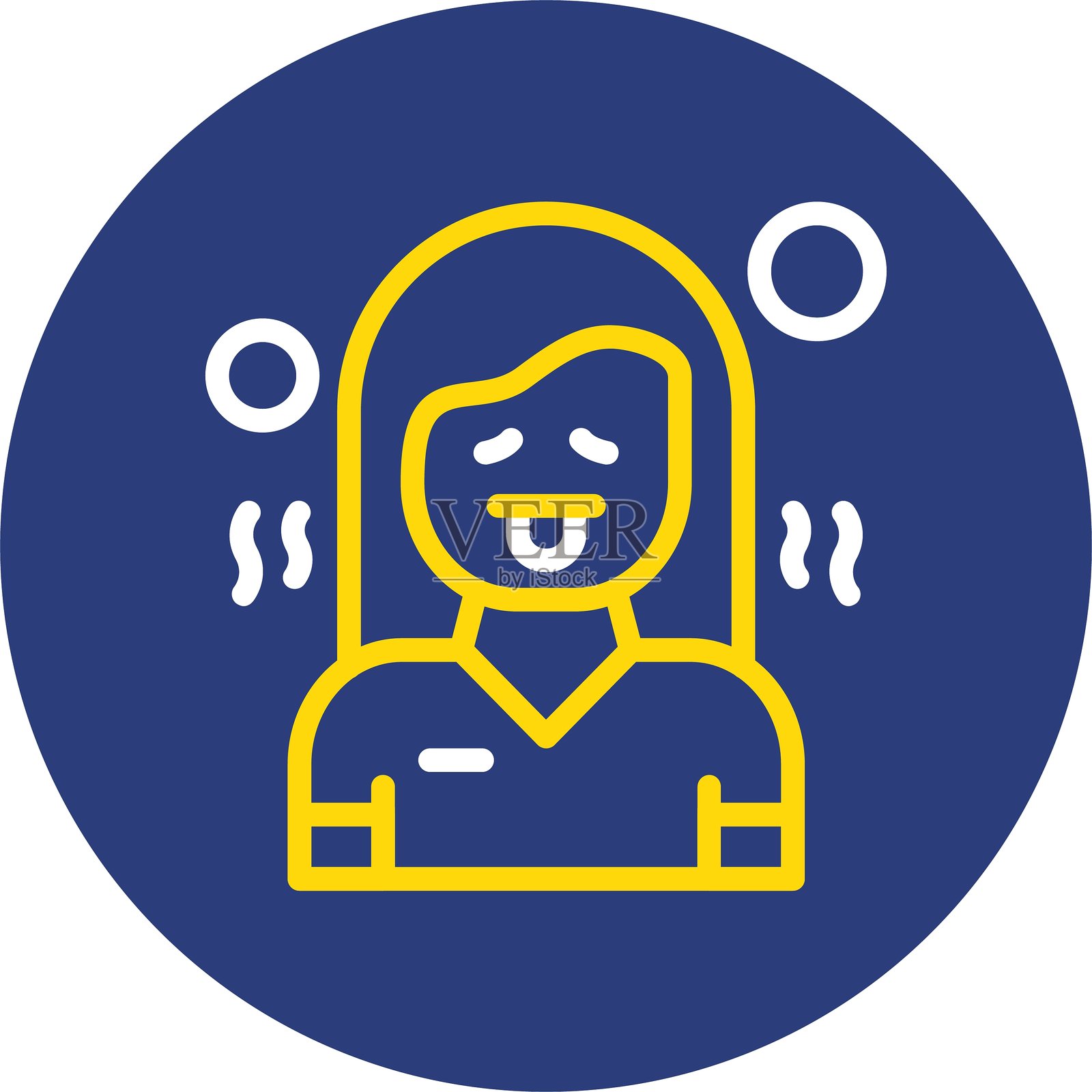 厌恶双线圆形图标插画图片素材