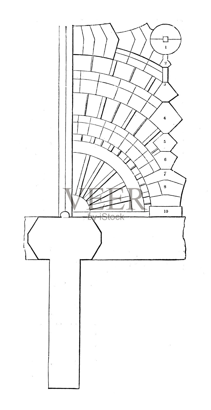 建筑理论：比例原则，国王学院教堂插画图片素材