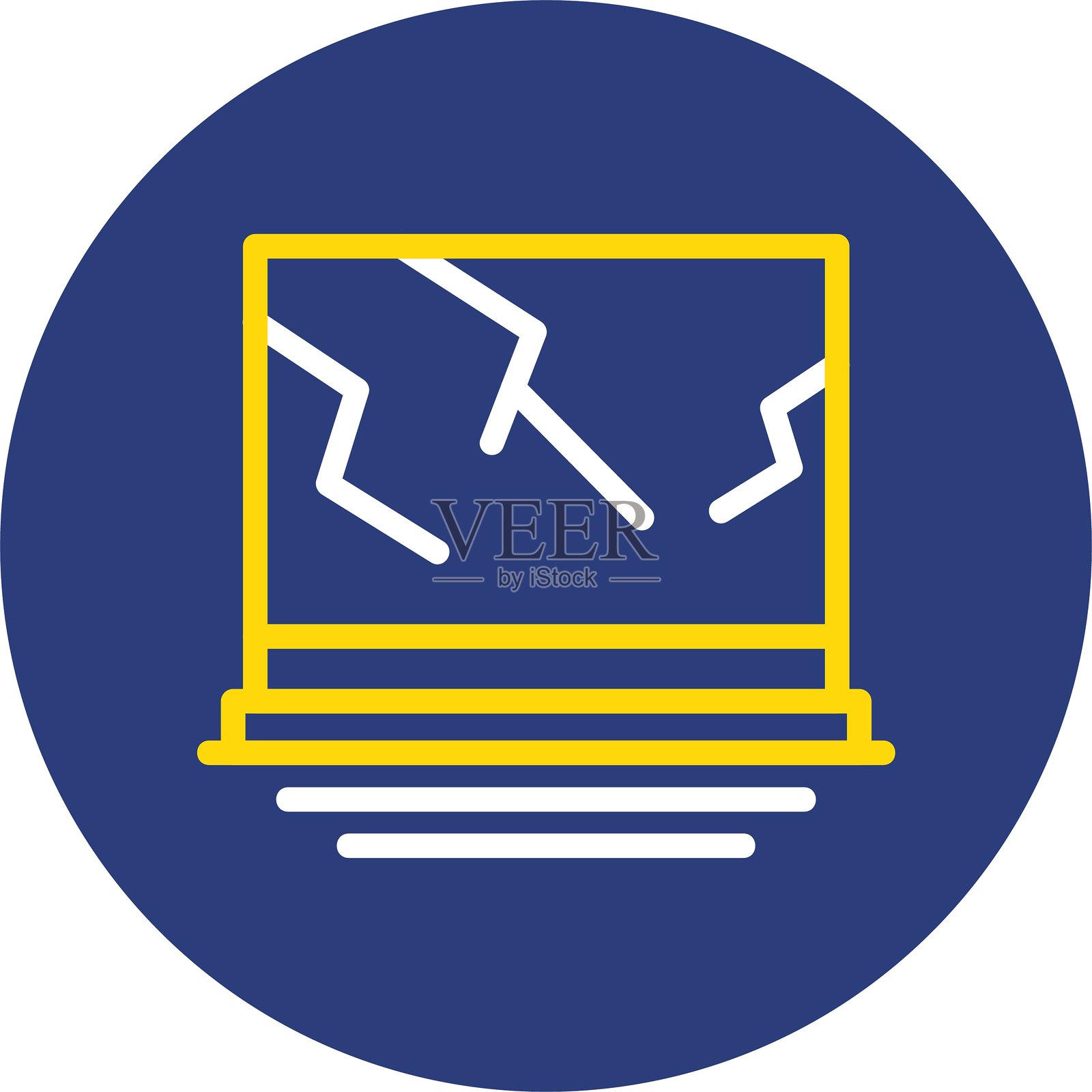 干墙双线圆形图标插画图片素材