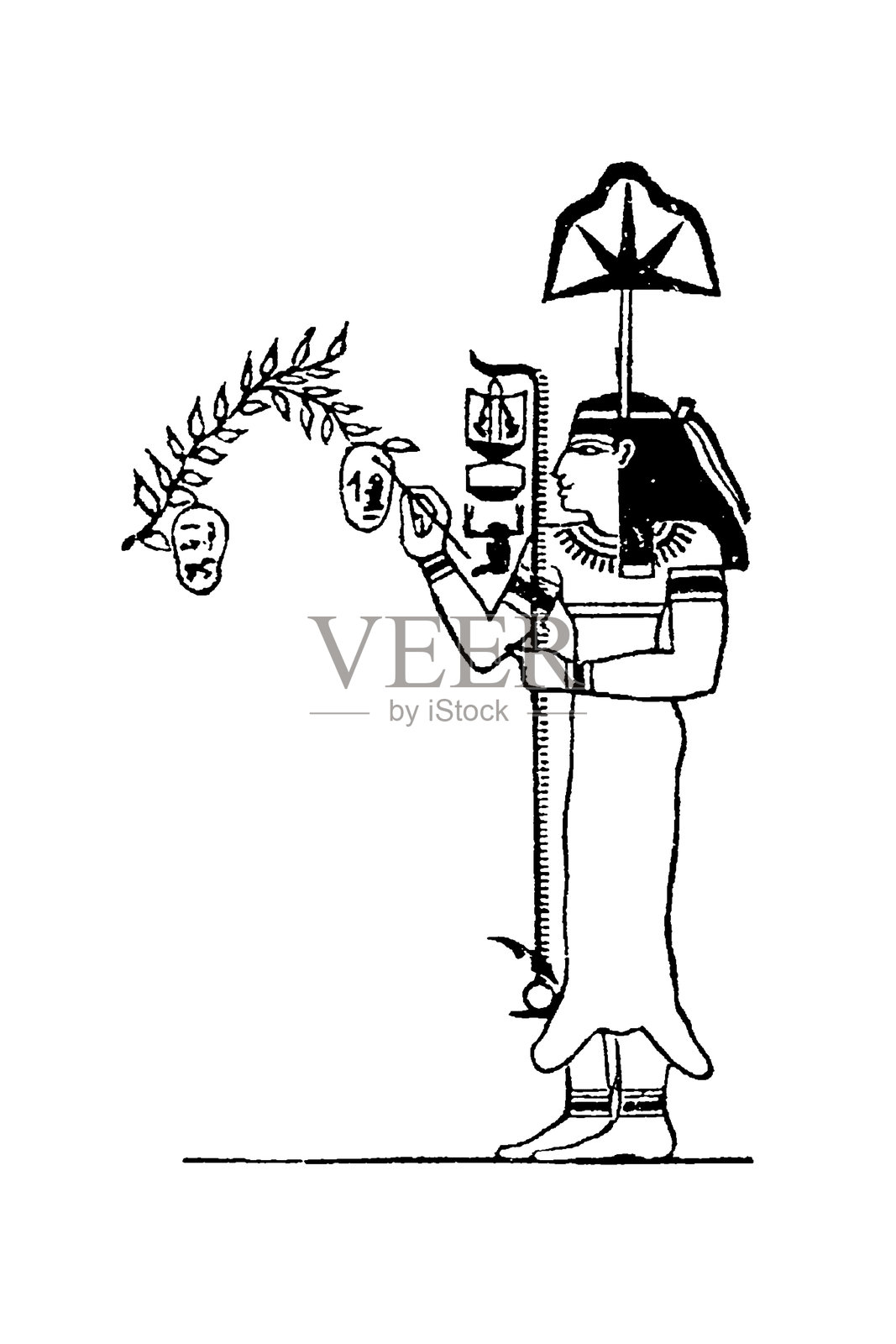 萨特，一位古埃及女神插画图片素材