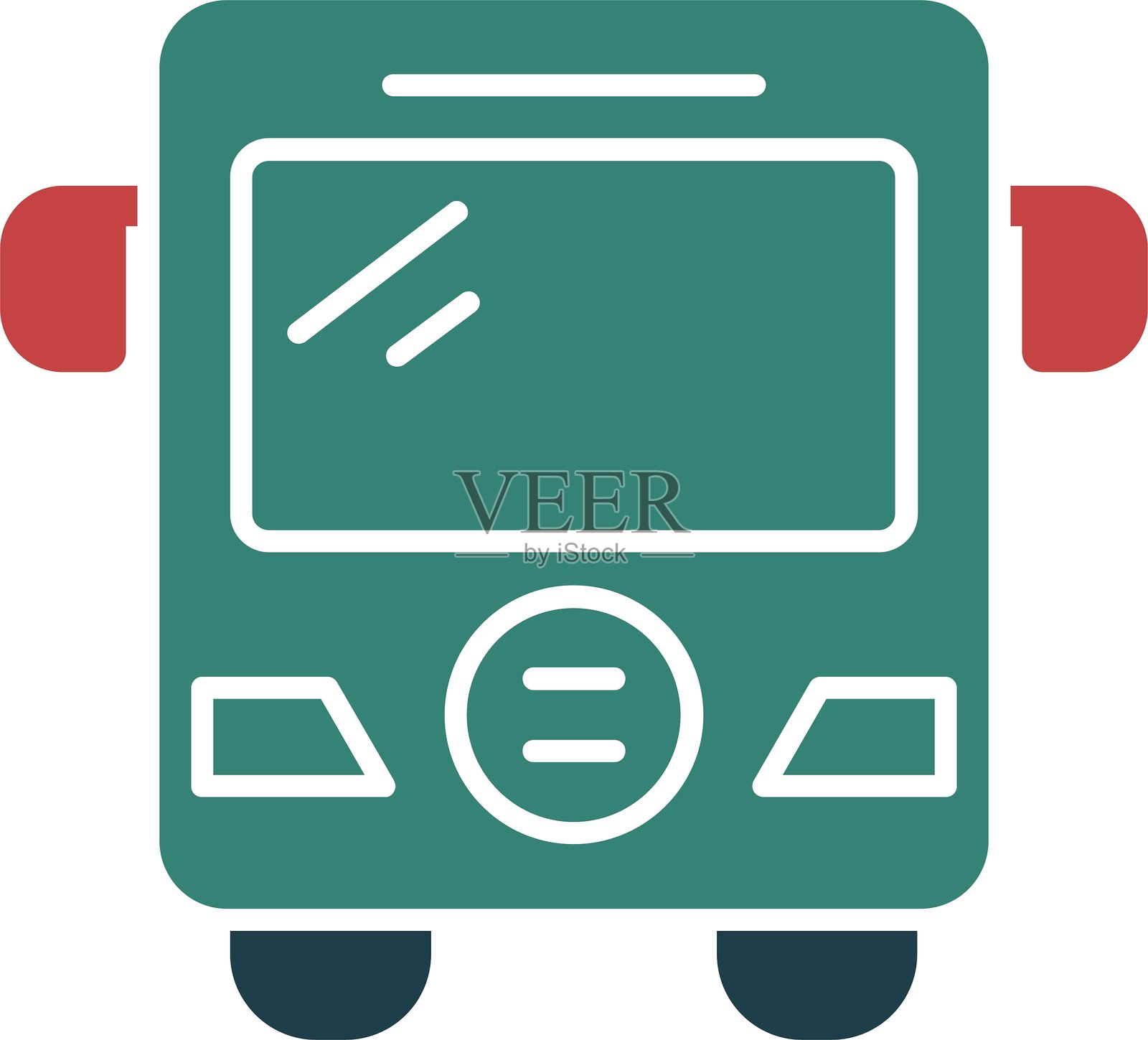 多色公交车图标插画图片素材