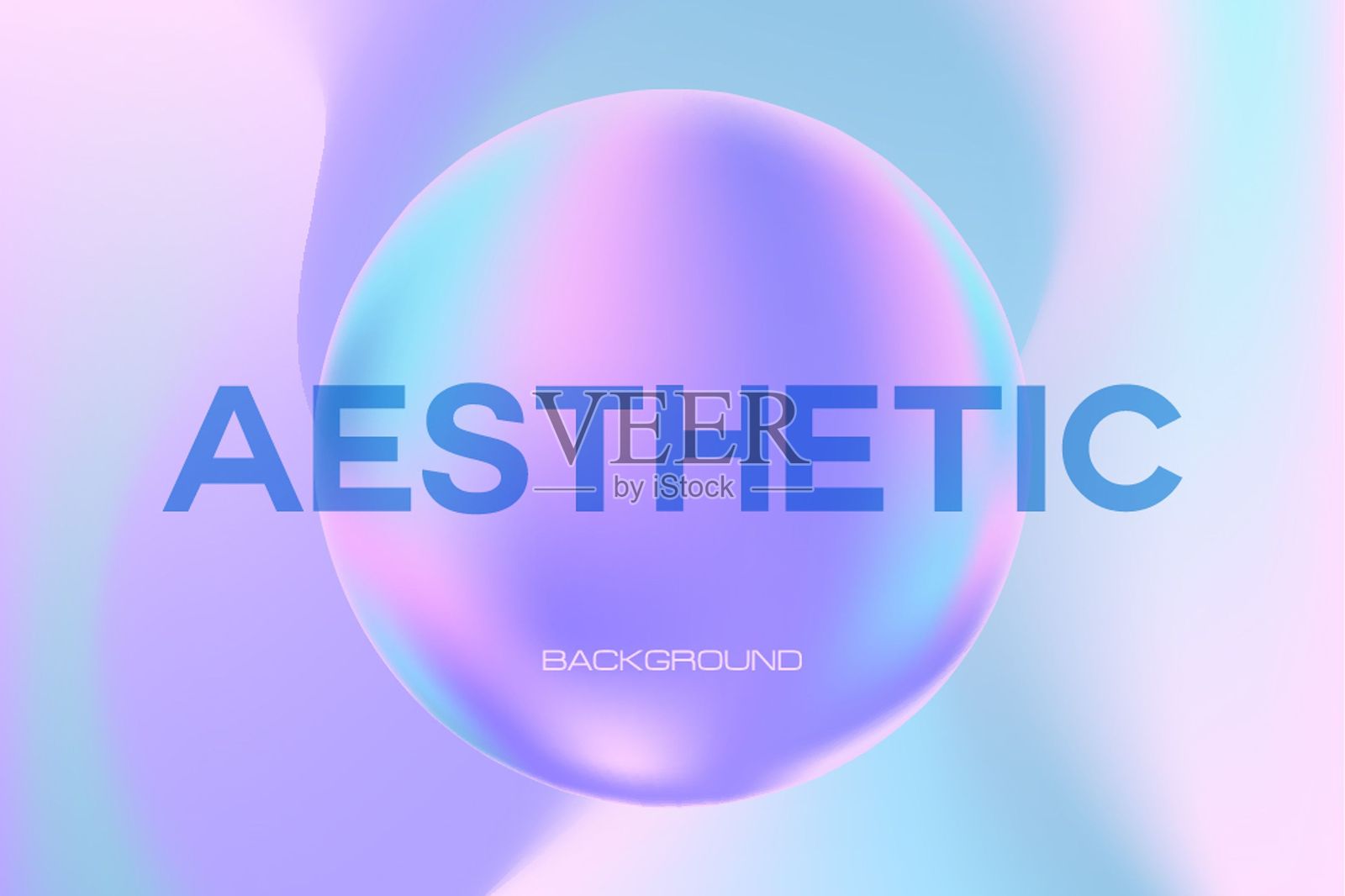 抽象的粉色和蓝色液体模糊渐变纹理背景，留有空白。可爱的流体3D球体或气泡，霓虹光辉的美学背景。未来感产品展示，信息图表，横幅。插画图片素材