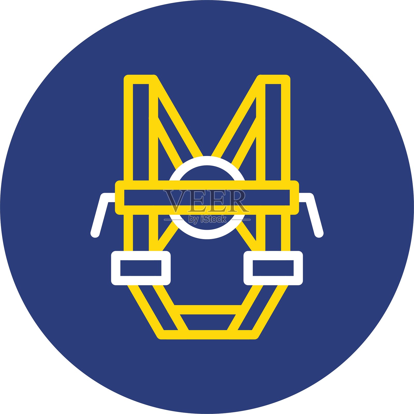 秋季保护双线圆形图标插画图片素材